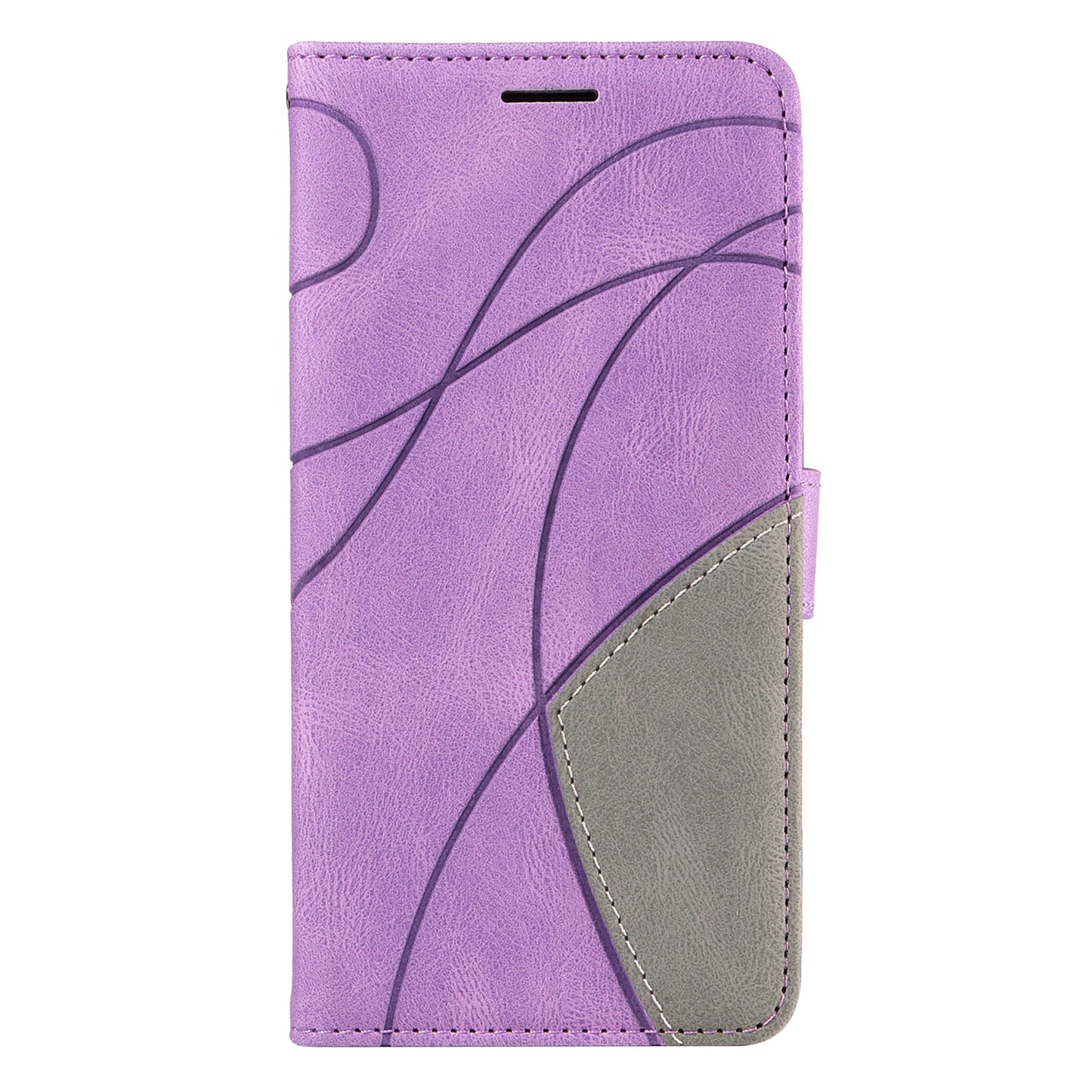 KT Leather Series-1 For Samsung Galaxy S24+ Phone Case Dual Color Spilicing Wallet Cover - Light Purple