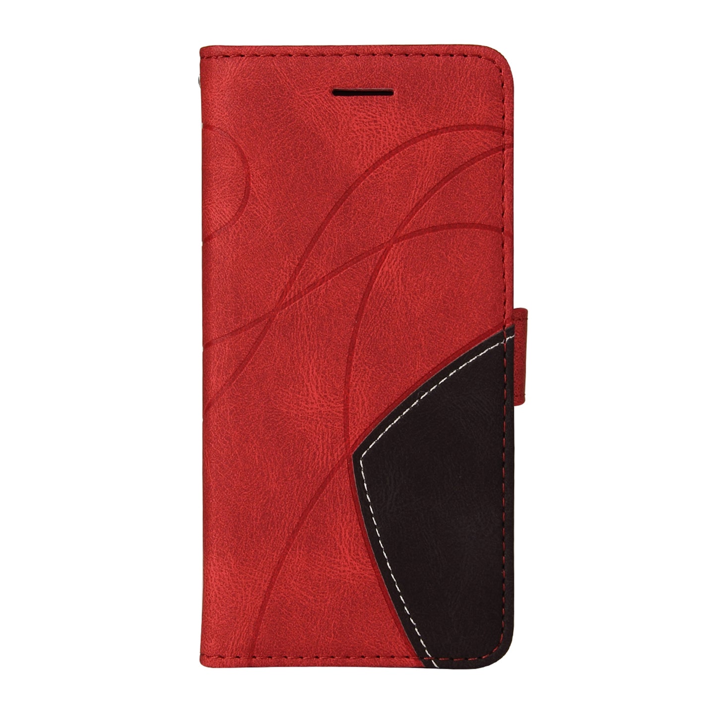 KT Leather Series-1 For Samsung Galaxy S24+ Phone Case Dual Color Spilicing Wallet Cover - Red