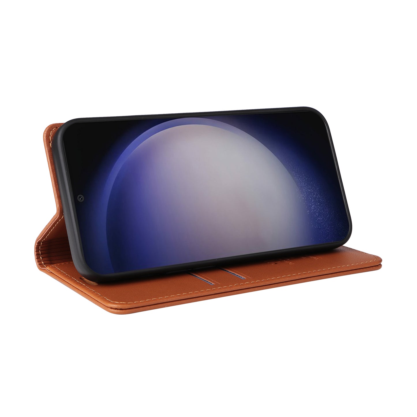 YIKATU YK-001 for Samsung Galaxy S24 Case PU Leather Magnetic Wallet Phone Cover - Brown