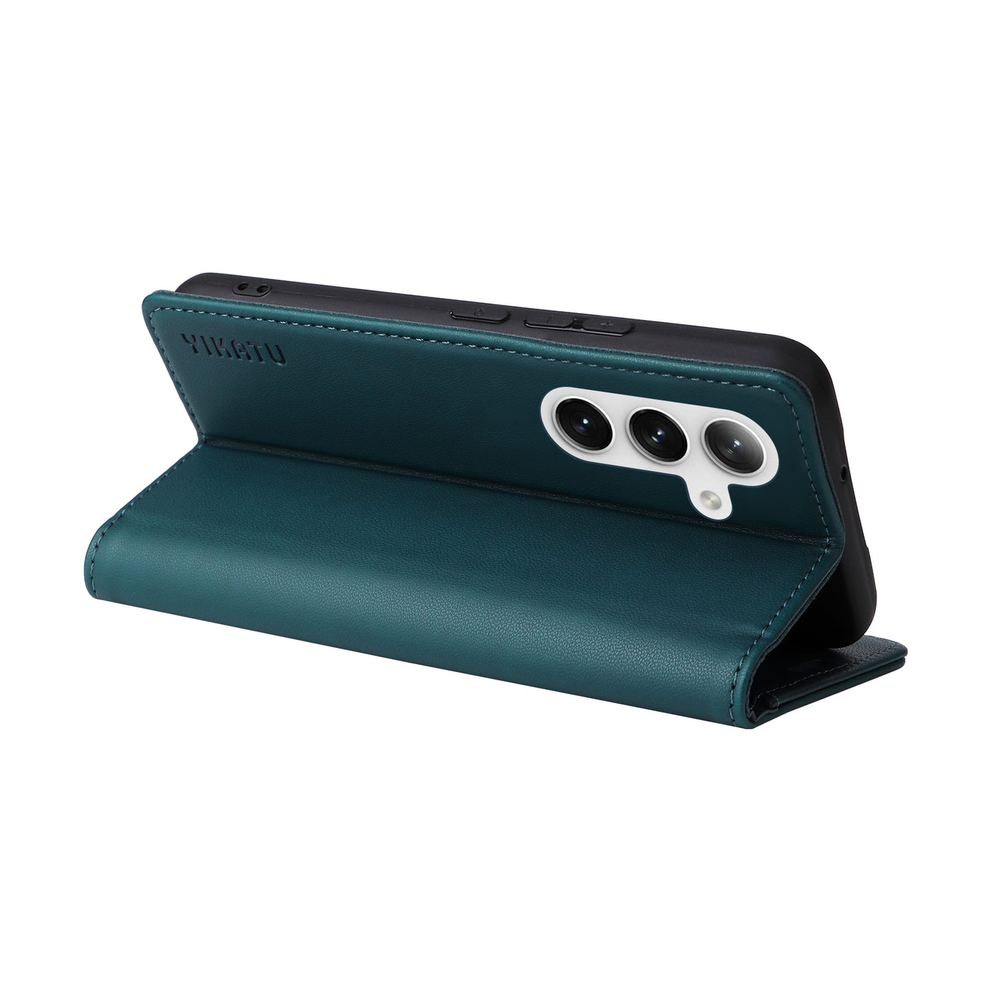 YIKATU YK-001 for Samsung Galaxy S24 Case PU Leather Magnetic Wallet Phone Cover - Green
