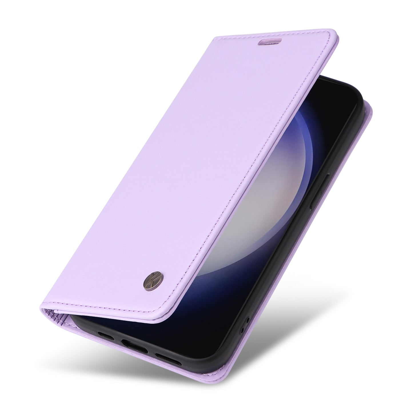 YIKATU YK-001 for Samsung Galaxy S24 Case PU Leather Magnetic Wallet Phone Cover - Light Purple