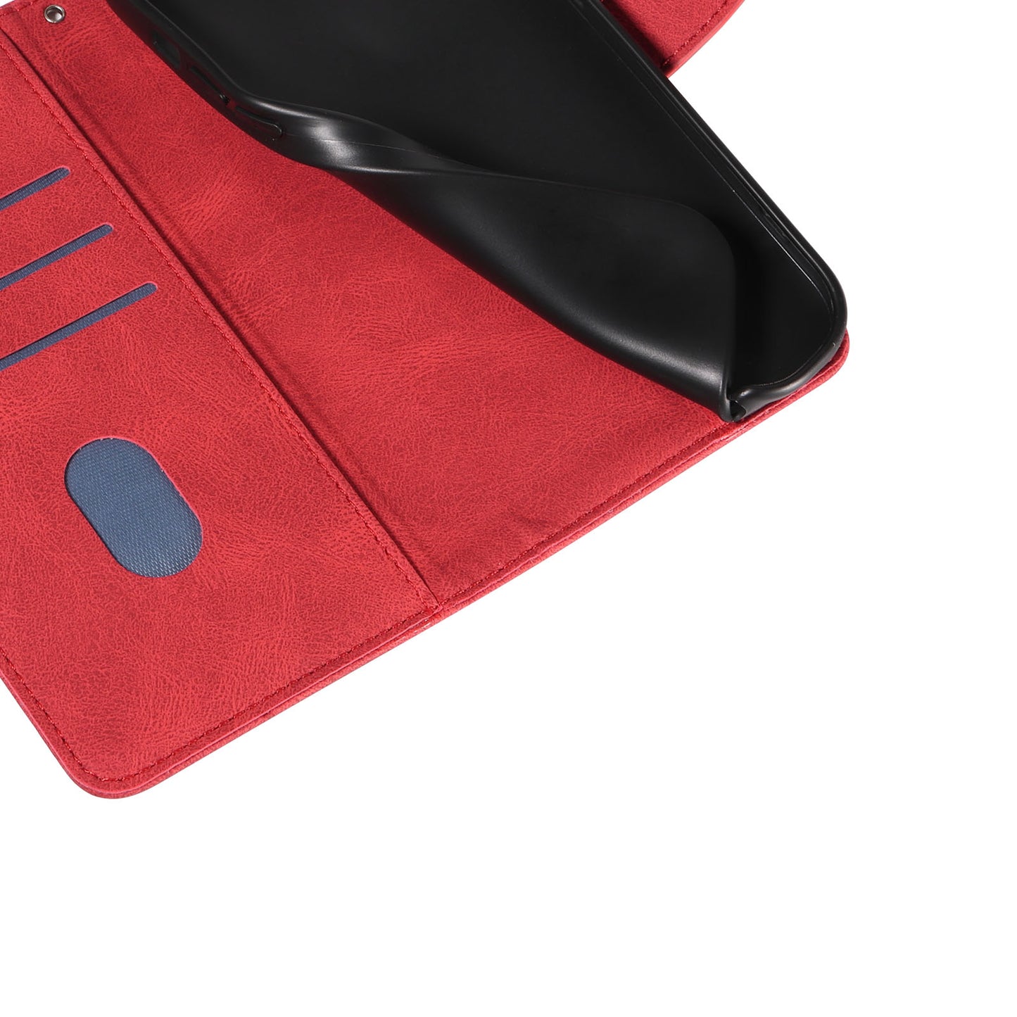 For Samsung Galaxy S24 Case PU Leather Imprinted Line Folio Phone Cover - Red