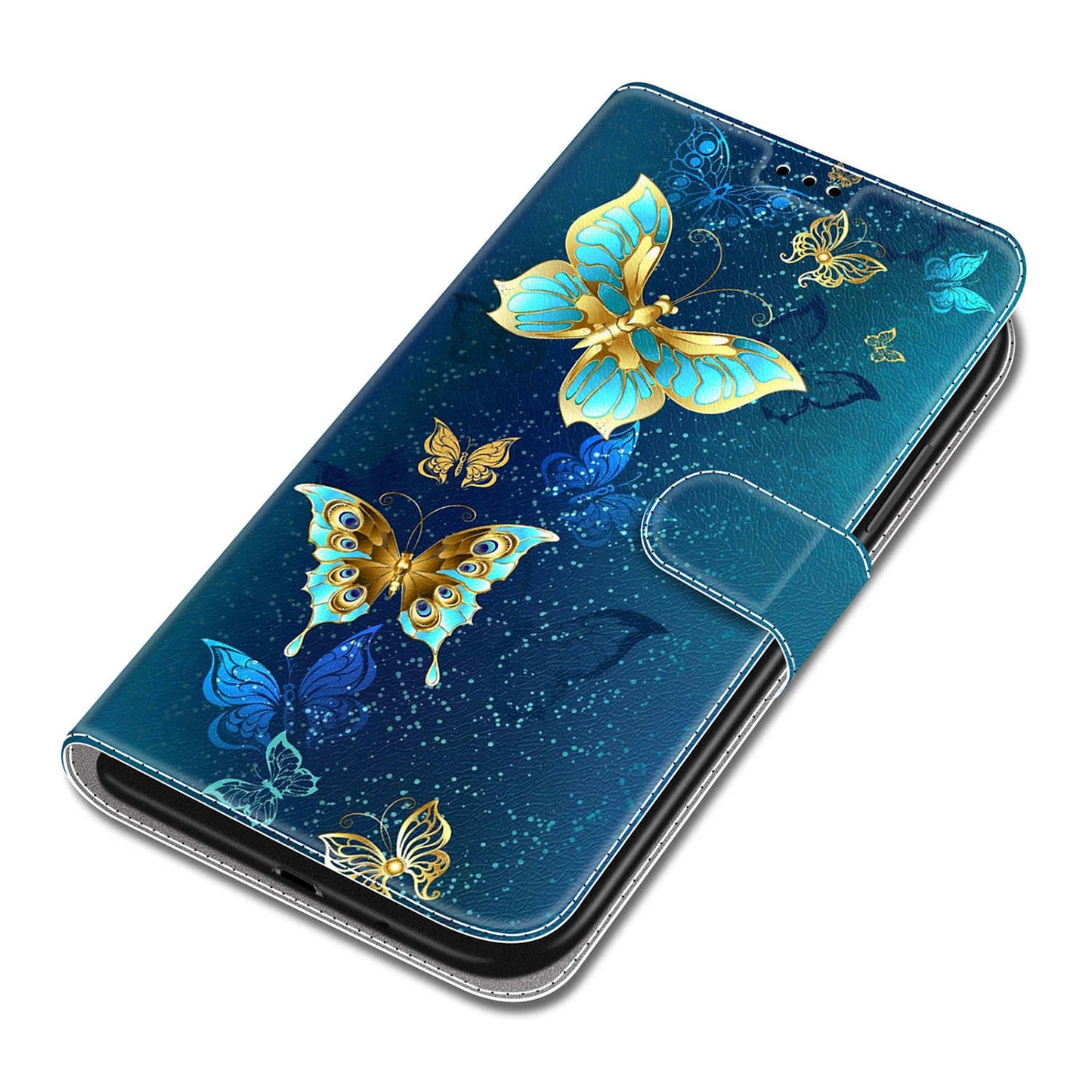 For Samsung Galaxy S24+ Case Pattern Printing Card Holder Phone Cover - Two Butterflies