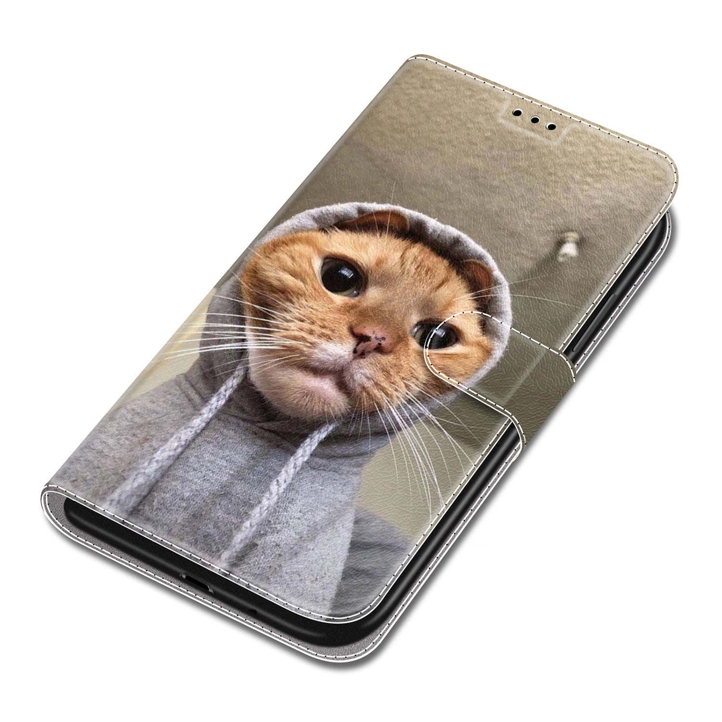For Samsung Galaxy S24 Ultra Case Card Holder Leather Stand Phone Cover - Yellow Cat / Sweater