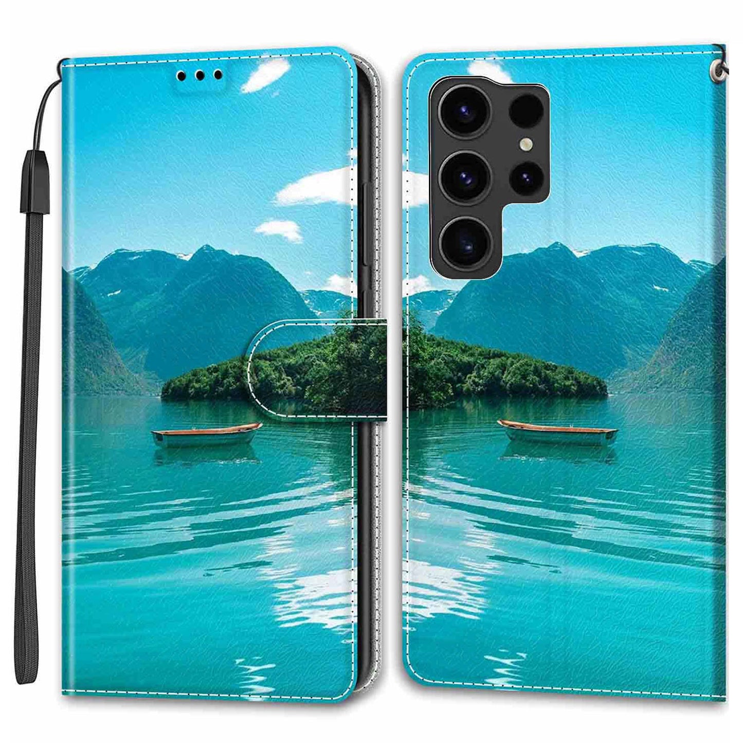 For Samsung Galaxy S24 Ultra Case Card Holder Leather Stand Phone Cover - Boat