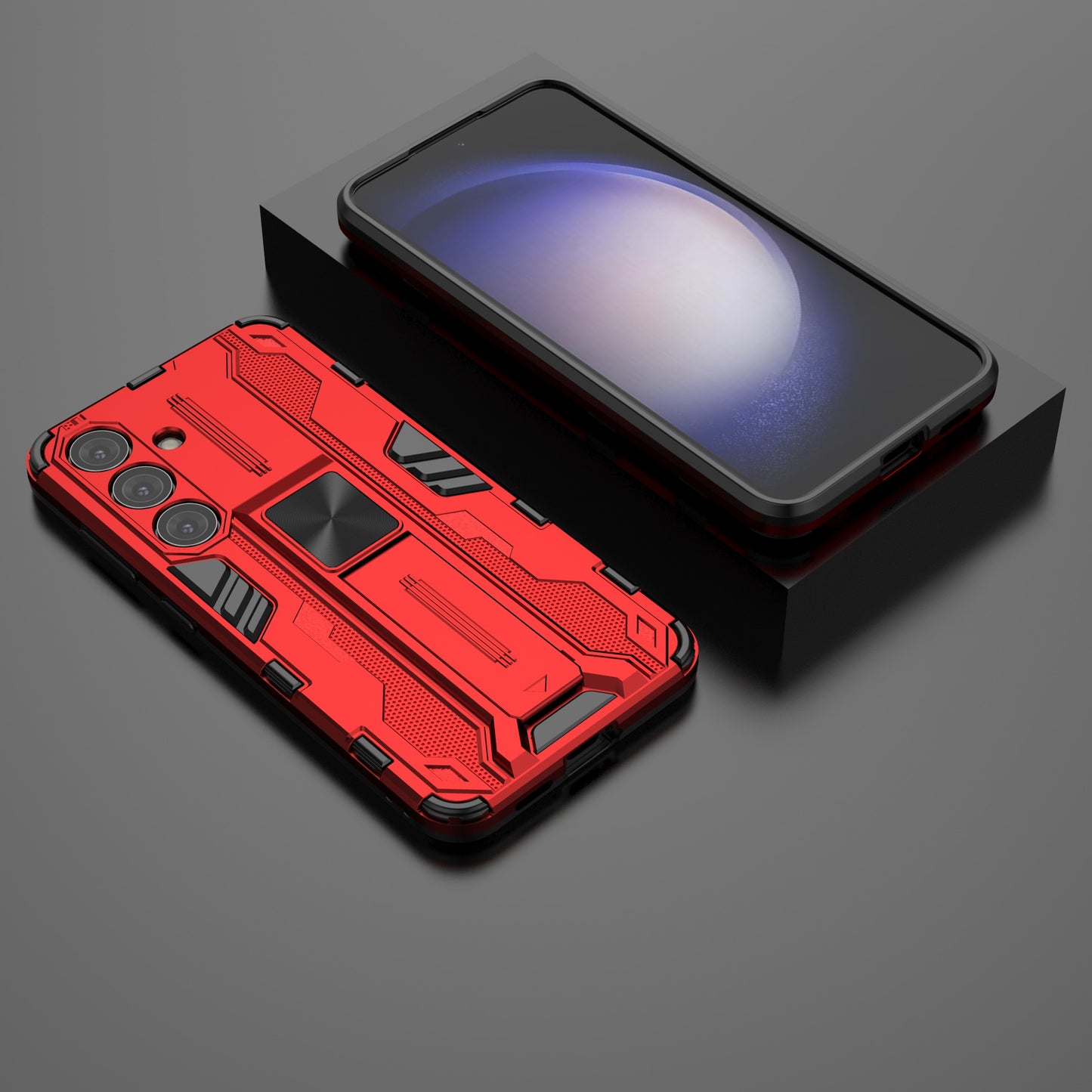 For Samsung Galaxy S24 Case Kickstand Rugged Protective Phone Cover - Red