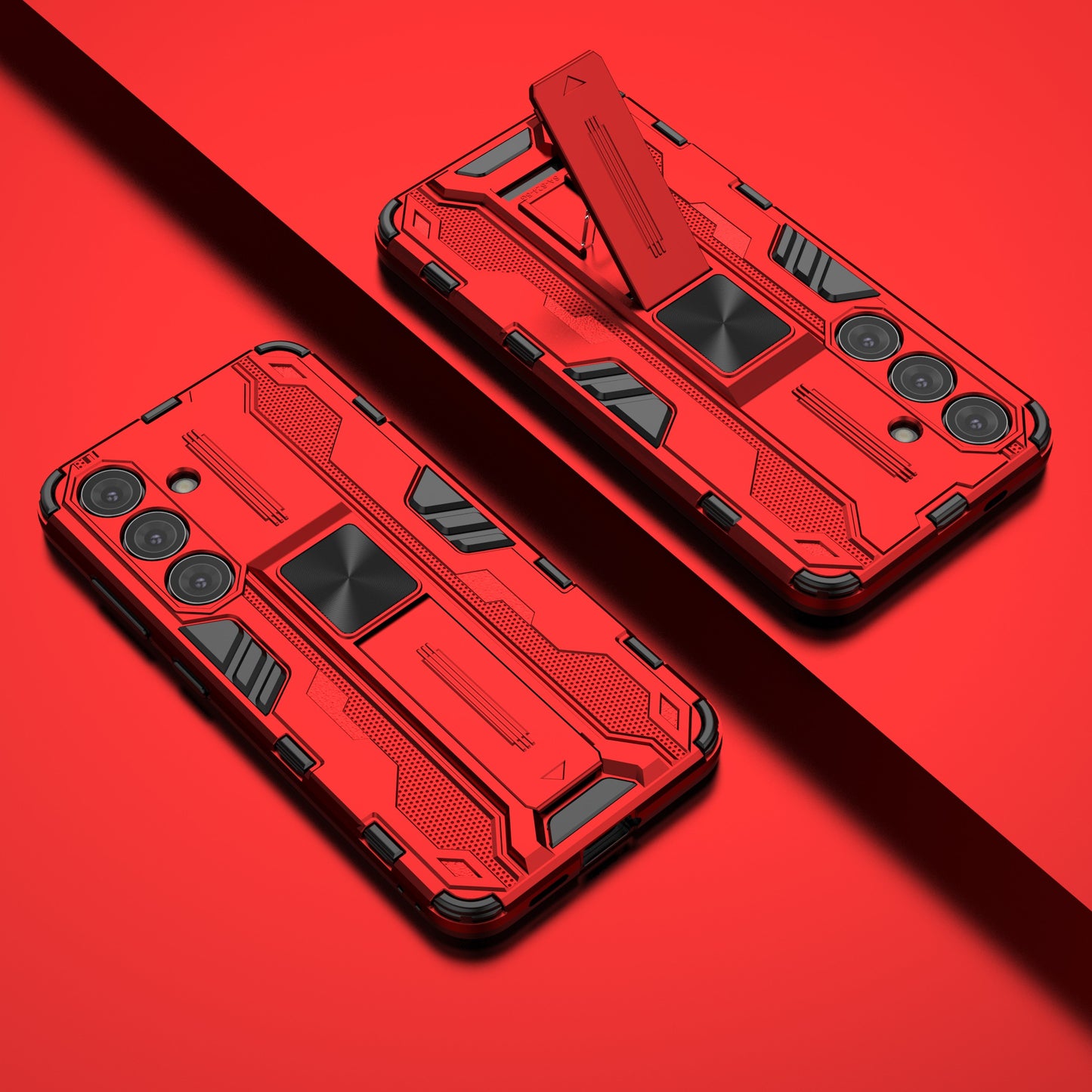 For Samsung Galaxy S24 Case Kickstand Rugged Protective Phone Cover - Red
