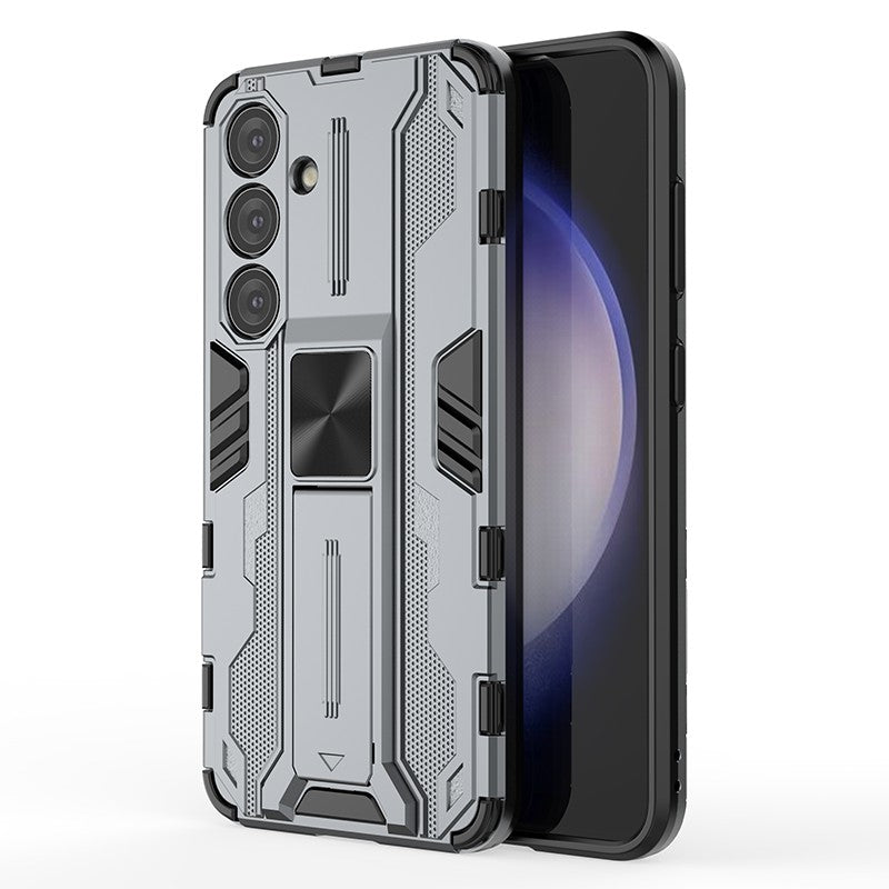 For Samsung Galaxy S24 Case Kickstand Rugged Protective Phone Cover - Grey