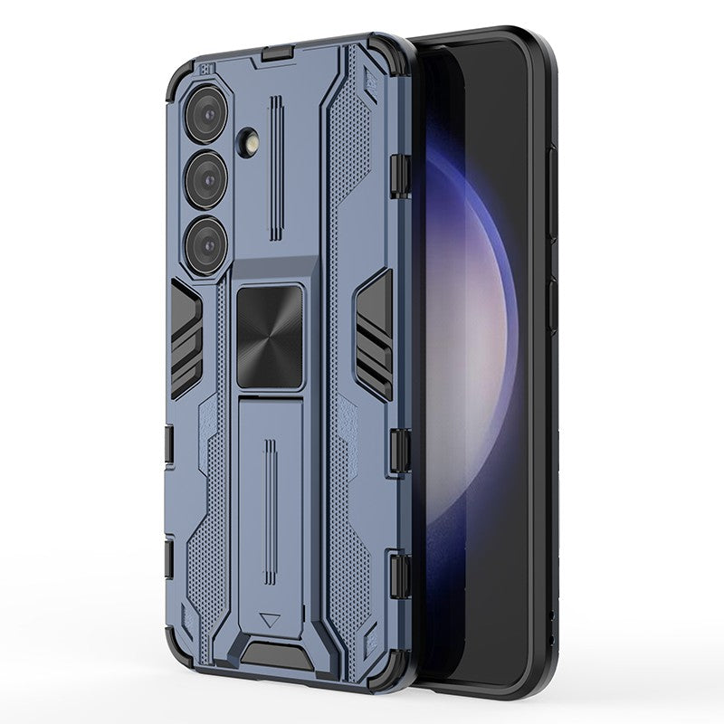 For Samsung Galaxy S24 Case Kickstand Rugged Protective Phone Cover - Blue