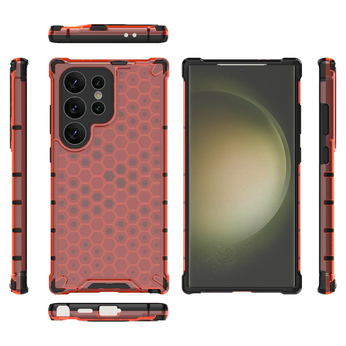 For Samsung Galaxy S24 Ultra Case Anti-drop Protective Phone Cover - Red