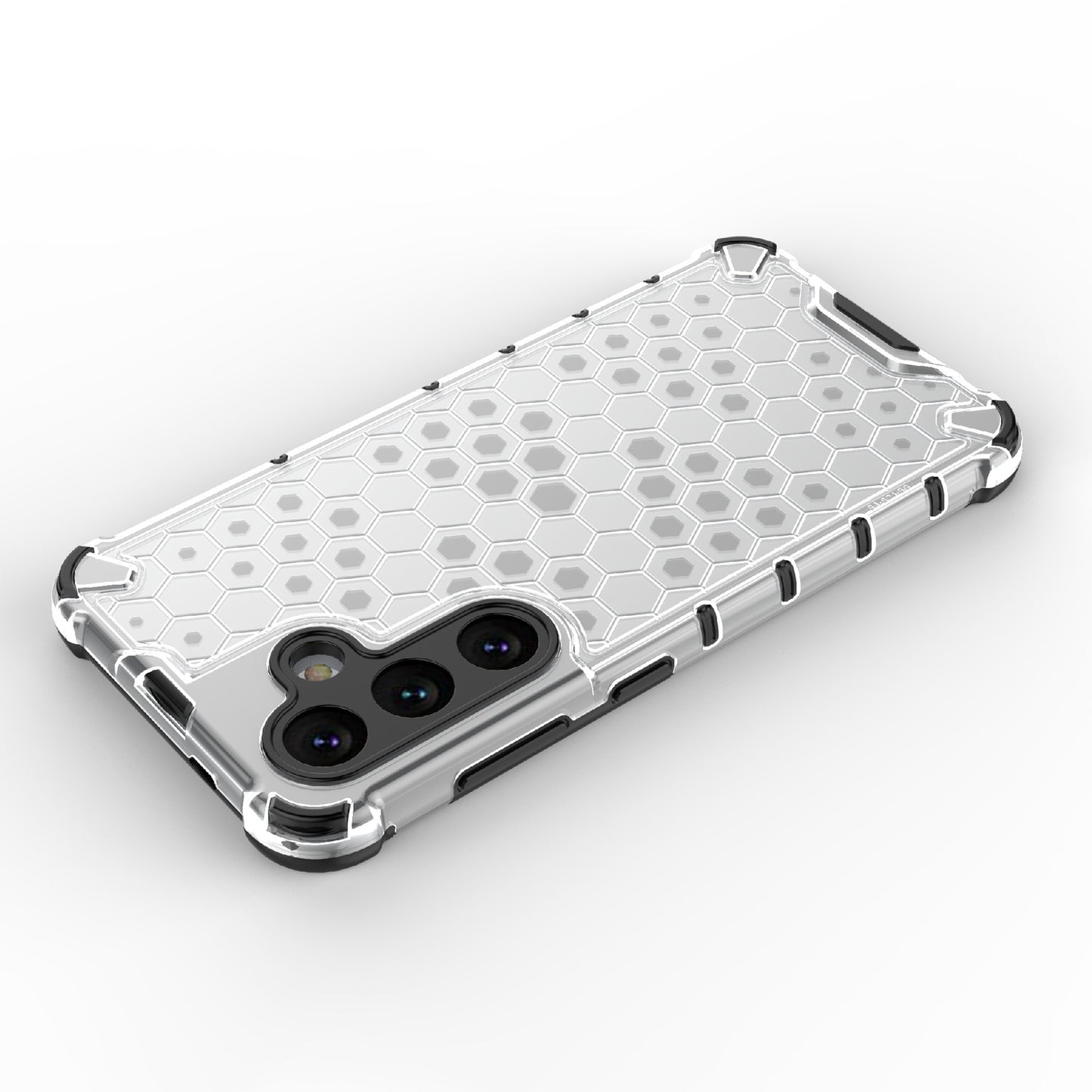 For Samsung Galaxy S24 Case TPU+PC Honeycomb Design Phone Cover - Grey