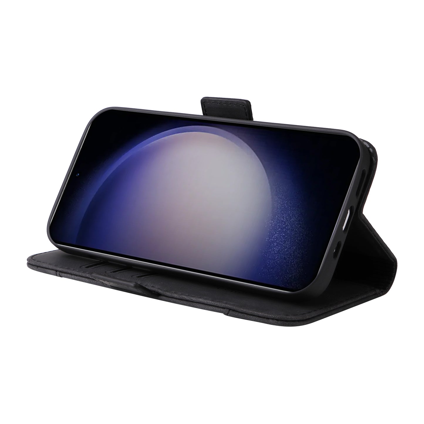 BETOPNICE 001 for Samsung Galaxy S24 Case Leather Wallet Flip Protective Phone Cover - Black