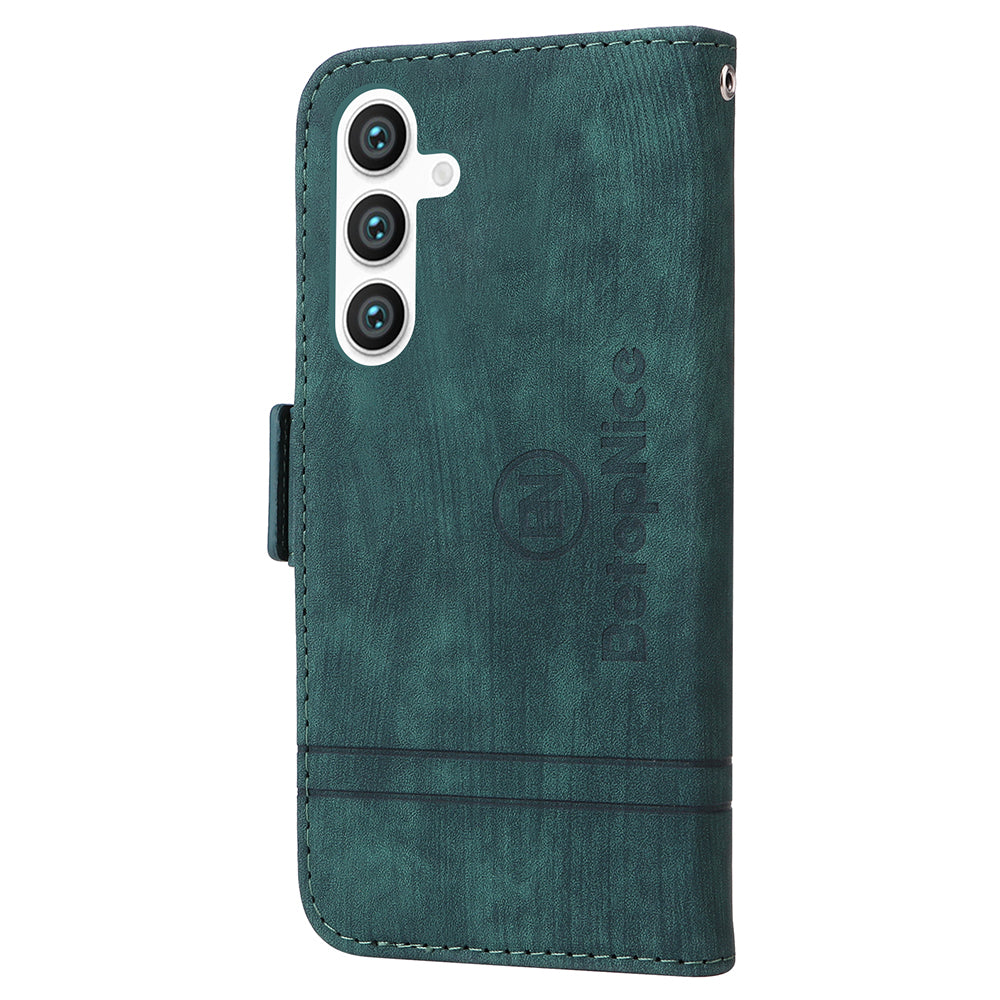 BETOPNICE 001 for Samsung Galaxy S24 Case Leather Wallet Flip Protective Phone Cover - Green