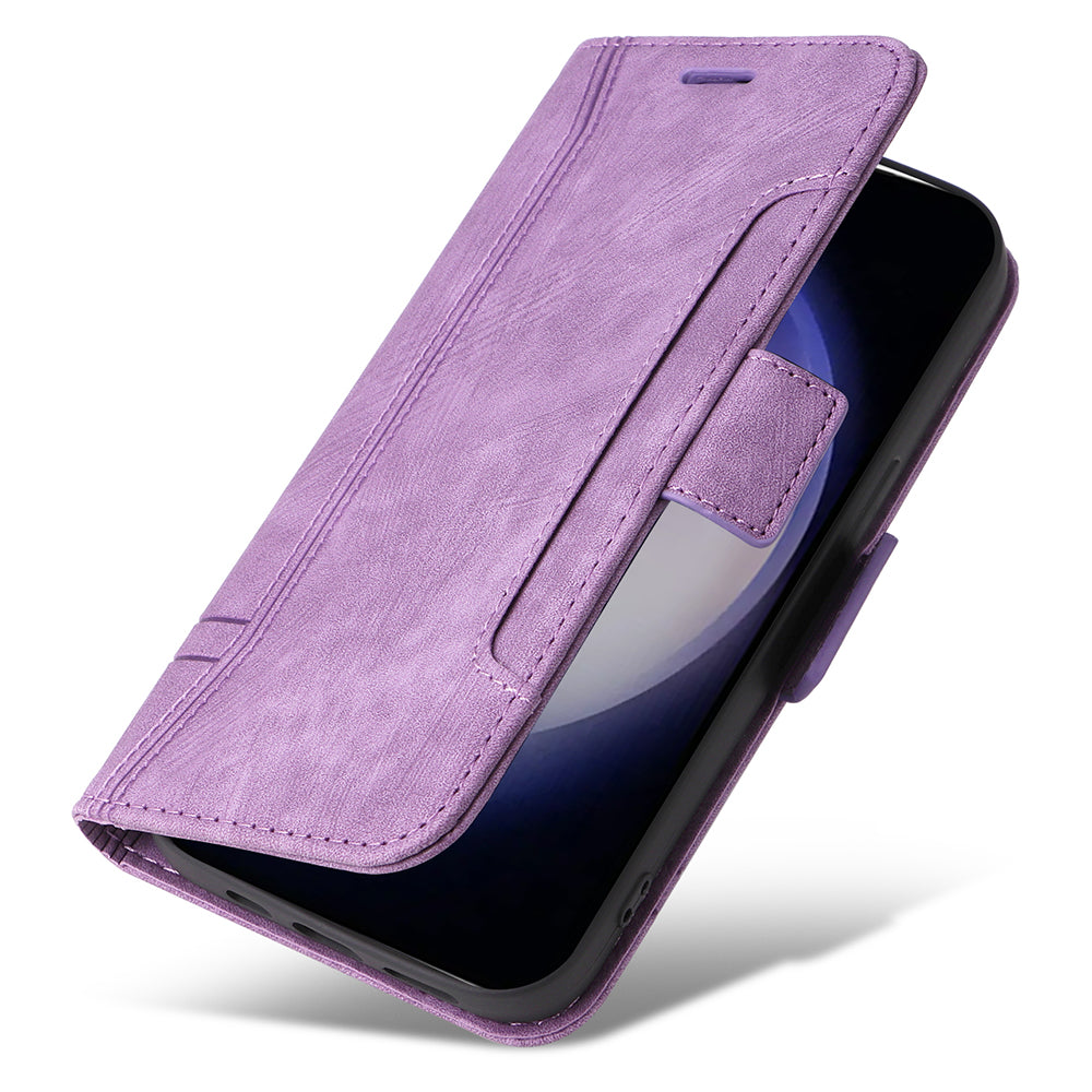 BETOPNICE 001 for Samsung Galaxy S24 Case Leather Wallet Flip Protective Phone Cover - Purple