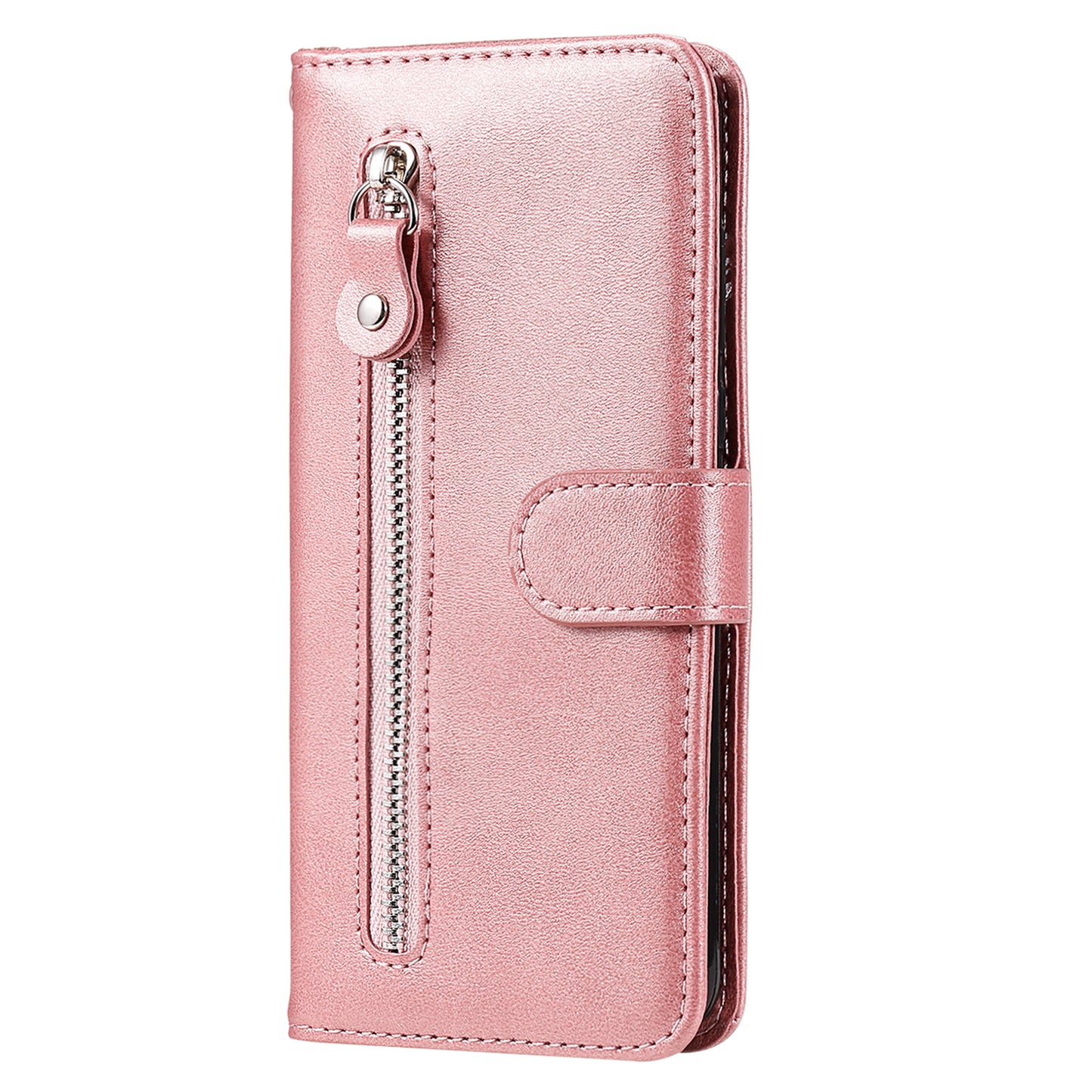 For Samsung Galaxy S24 Ultra Case PU Leather Zipper Wallet Phone Cover - Pink