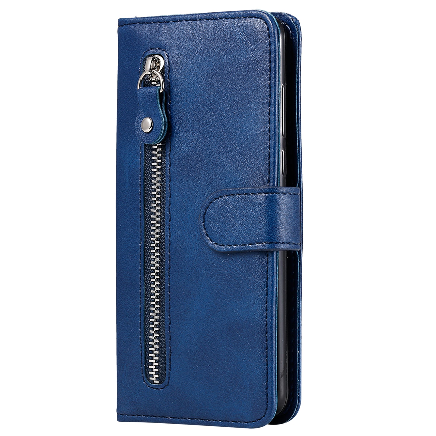 For Samsung Galaxy S24 Ultra Case PU Leather Zipper Wallet Phone Cover - Blue