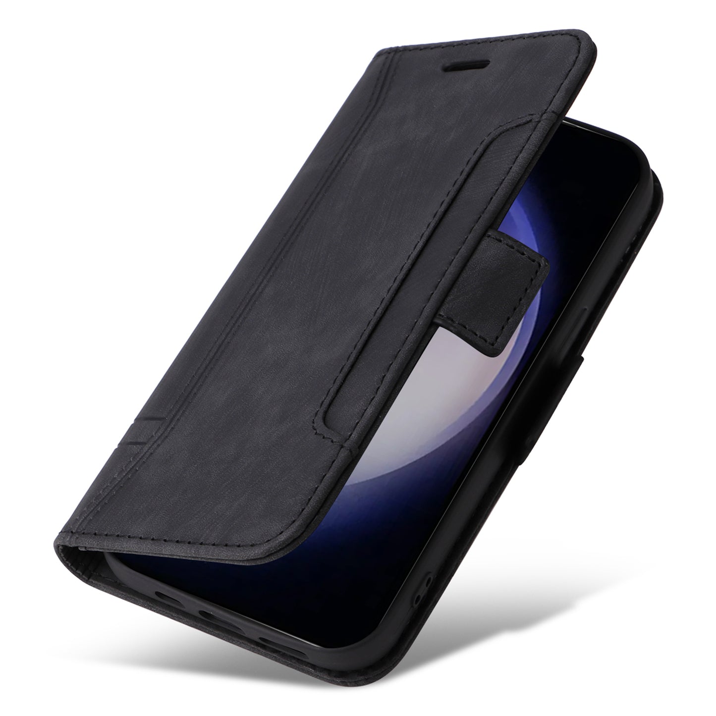 BETOPNICE 001 for Samsung Galaxy S24+ Case Magnetic Flip PU Leather Phone Cover - Black