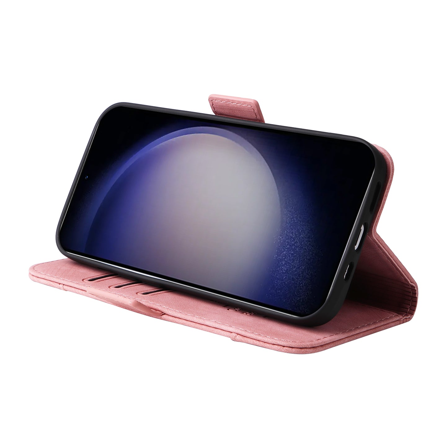 BETOPNICE 001 for Samsung Galaxy S24+ Case Magnetic Flip PU Leather Phone Cover - Pink
