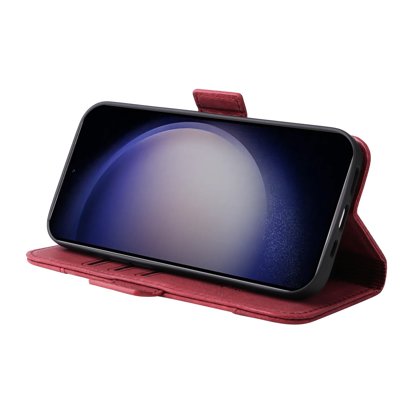 BETOPNICE 001 for Samsung Galaxy S24+ Case Magnetic Flip PU Leather Phone Cover - Red