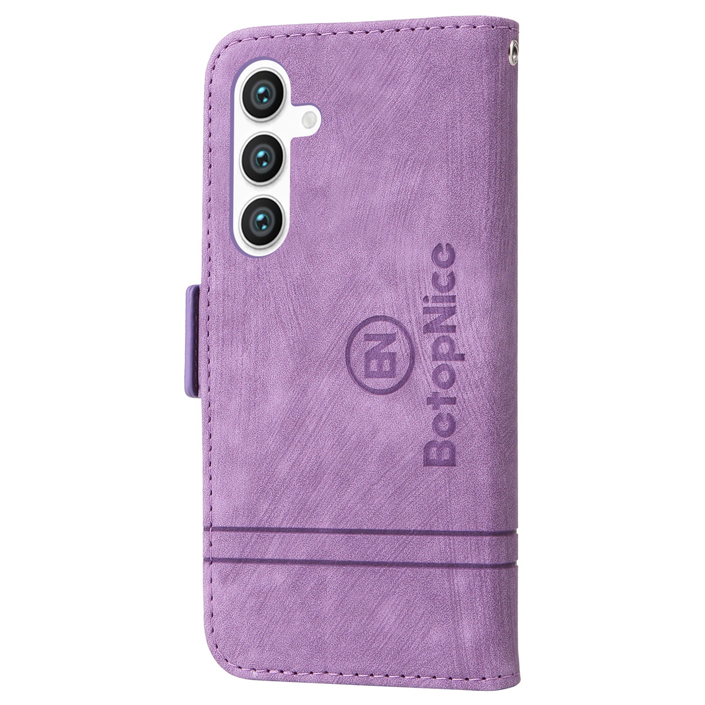 BETOPNICE 001 for Samsung Galaxy S24+ Case Magnetic Flip PU Leather Phone Cover - Purple
