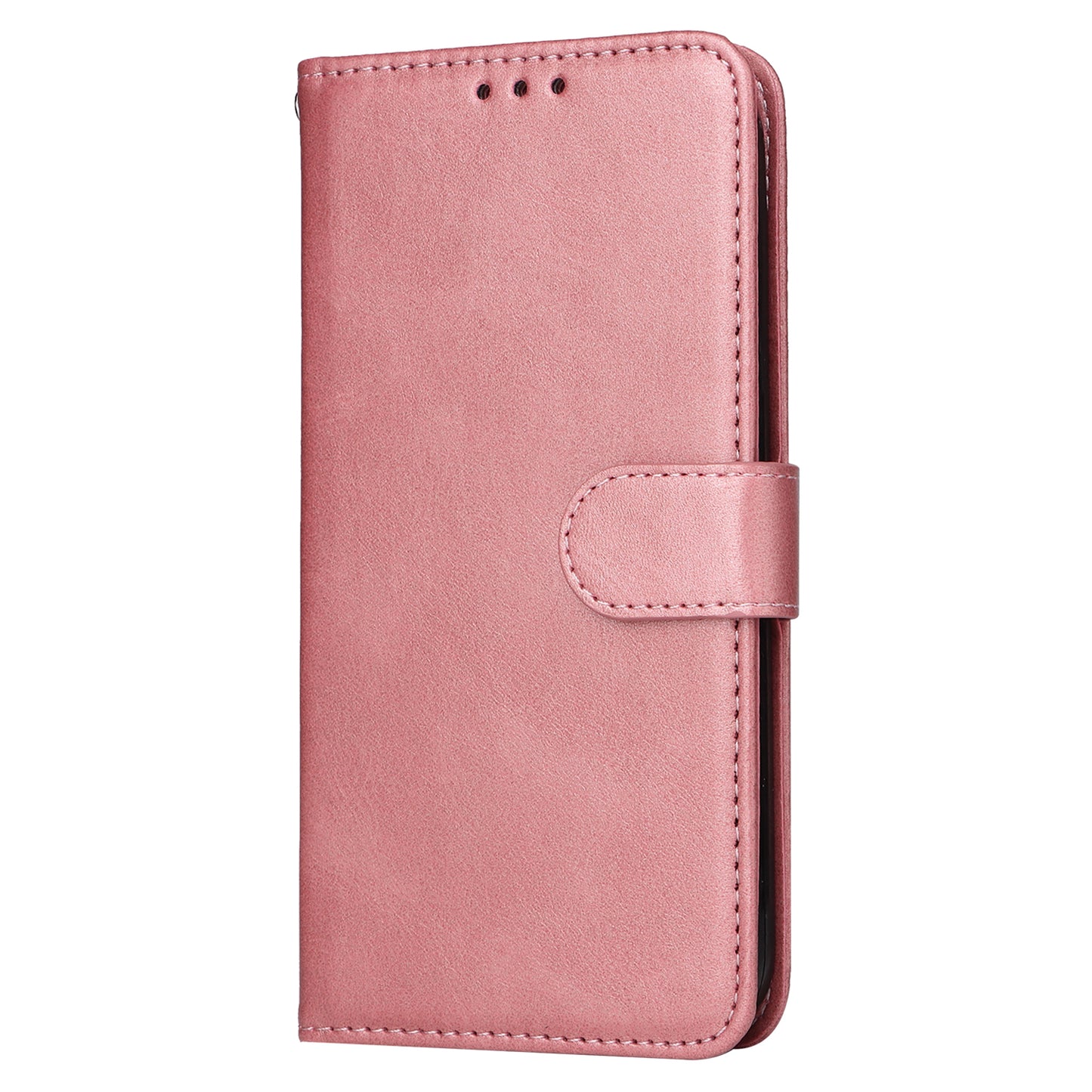 For Samsung Galaxy S24 Case PU Leather Calf Texture Stand Folio Phone Cover - Pink