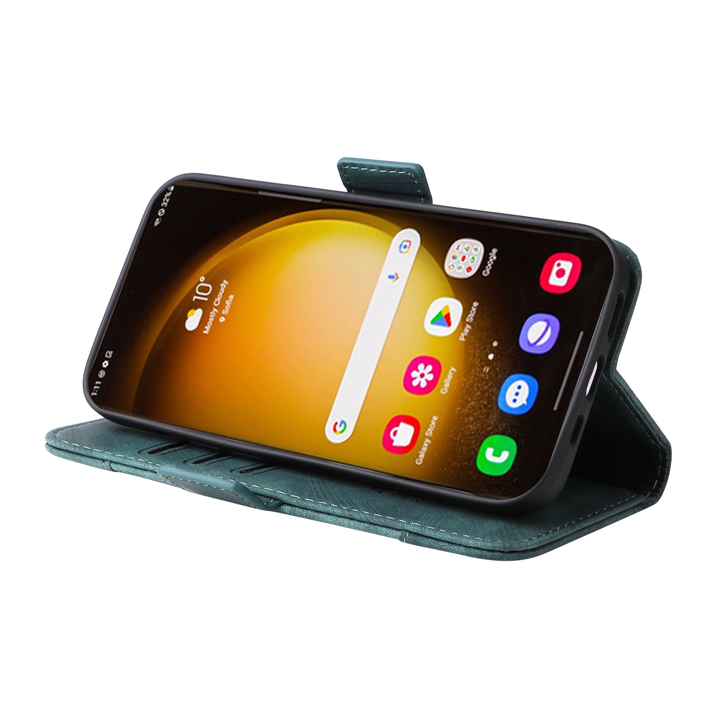 BETOPNICE 001 for Samsung Galaxy S24 Ultra Case PU Leather Stand Wallet Phone Cover - Green