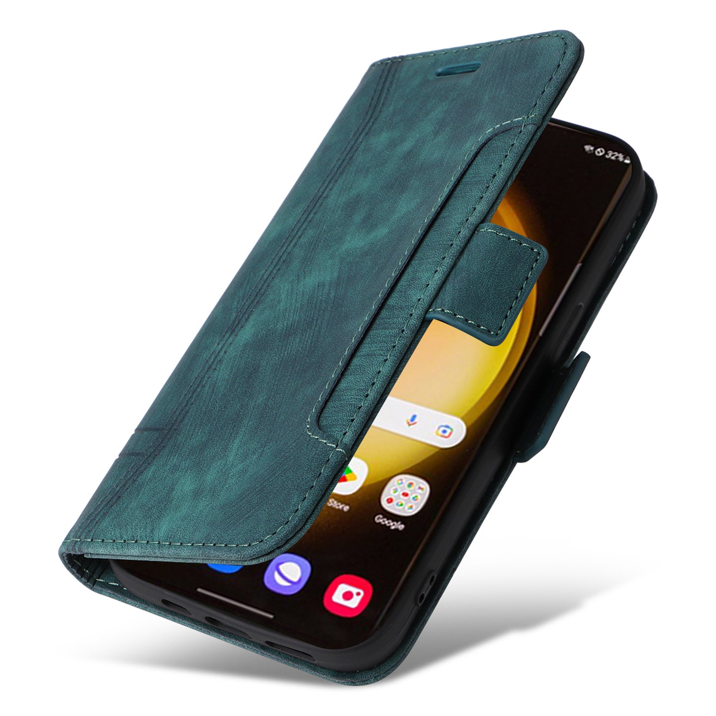BETOPNICE 001 for Samsung Galaxy S24 Ultra Case PU Leather Stand Wallet Phone Cover - Green