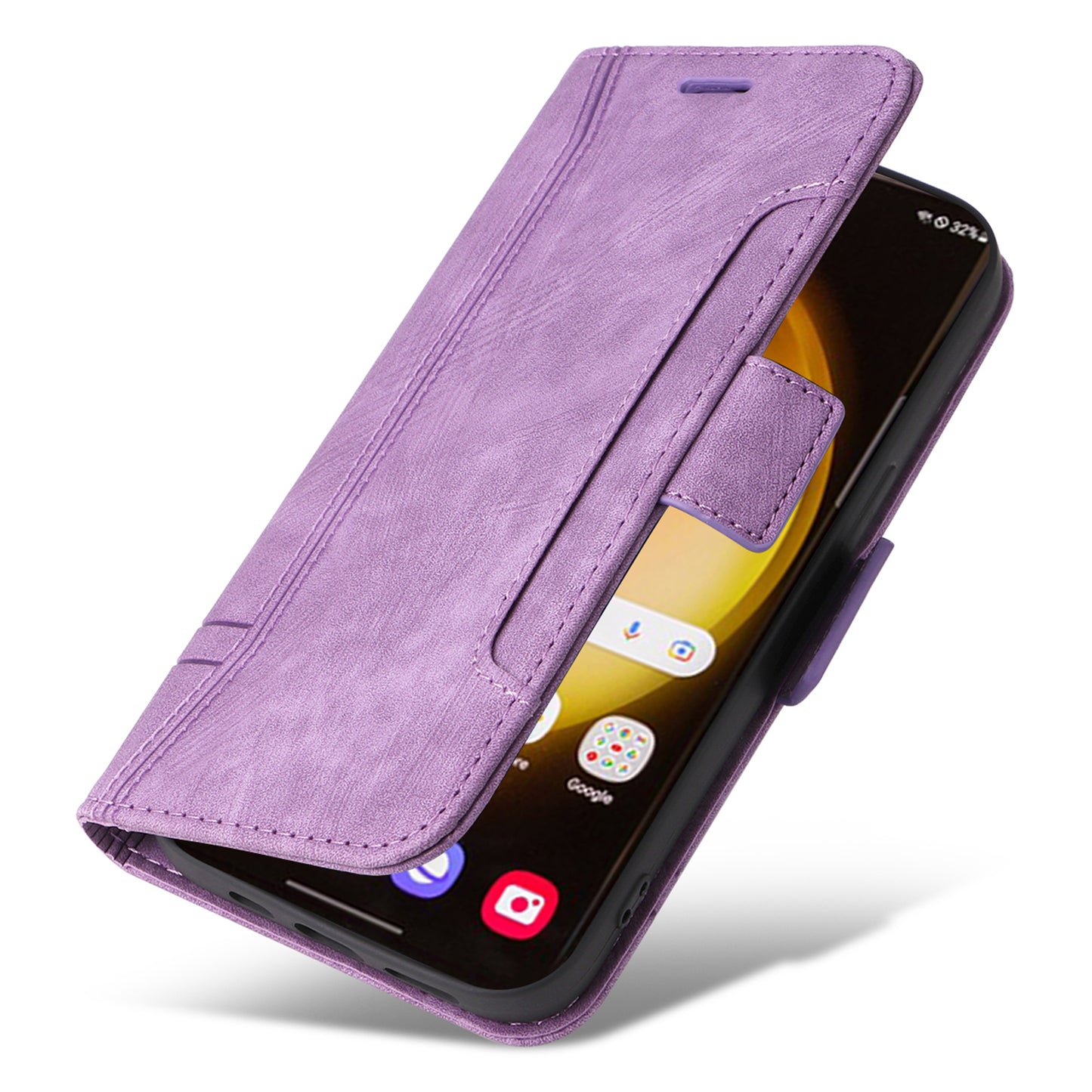 BETOPNICE 001 for Samsung Galaxy S24 Ultra Case PU Leather Stand Wallet Phone Cover - Purple