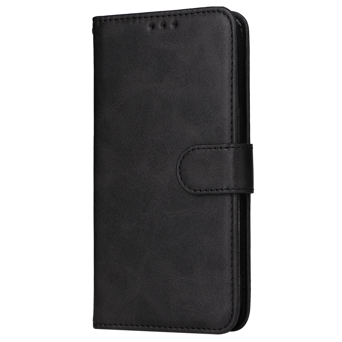 For Samsung Galaxy S24+ Case Wallet PU Leather Calf Texture Phone Cover - Black