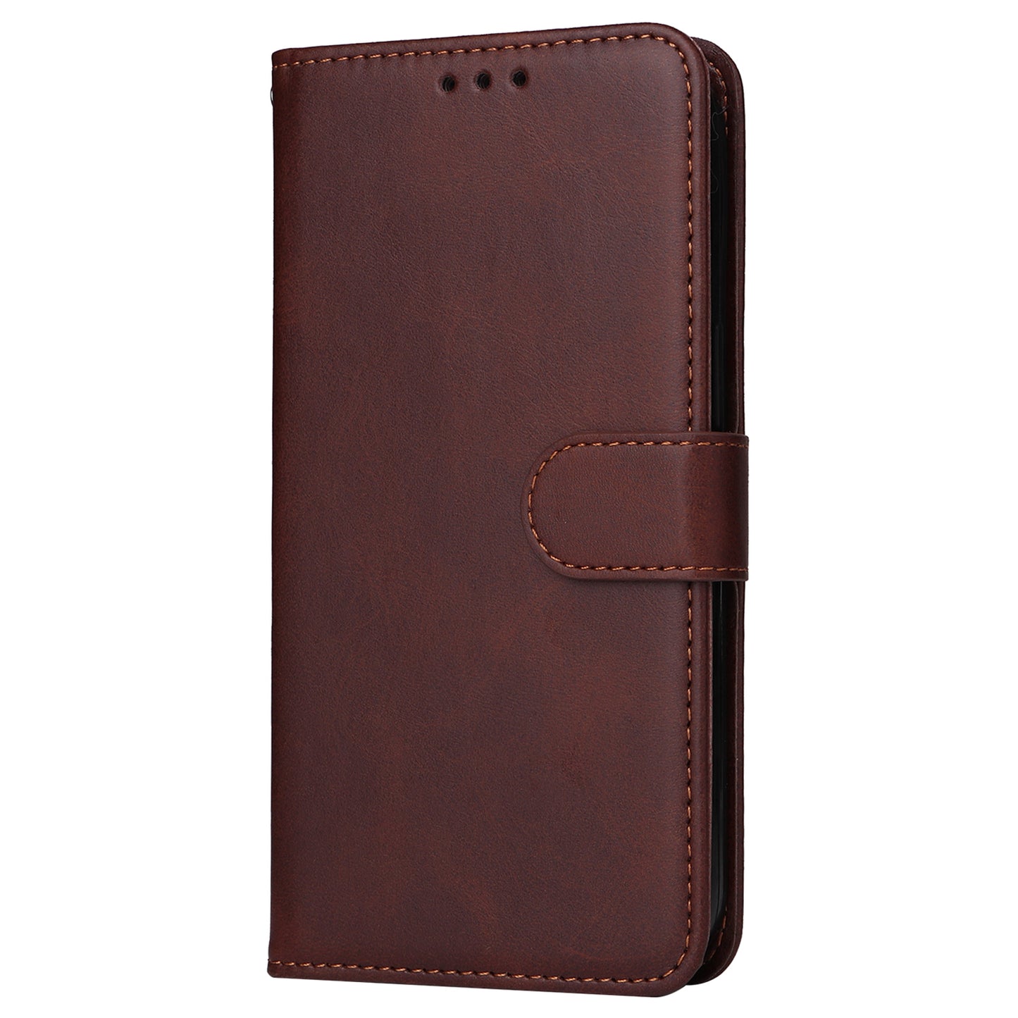 For Samsung Galaxy S24+ Case Wallet PU Leather Calf Texture Phone Cover - Brown