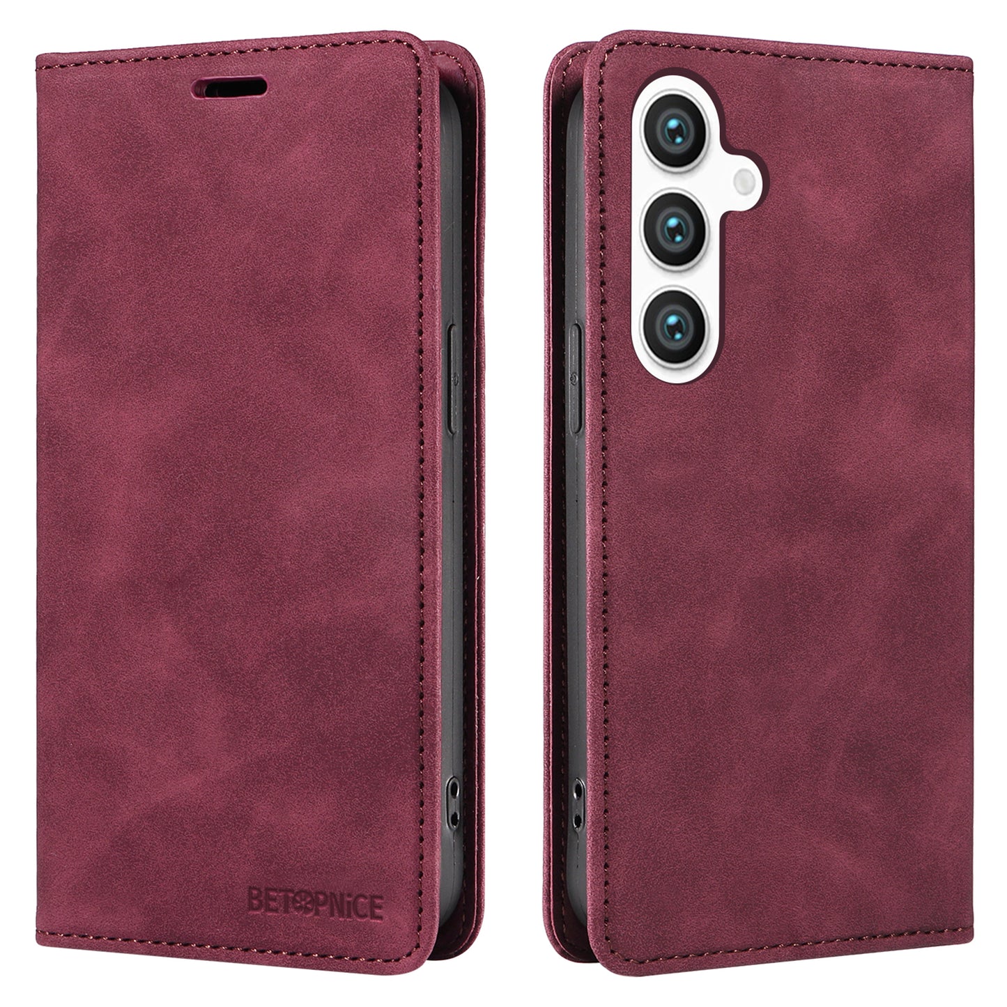 BETOPNICE 003 for Samsung Galaxy S24 Case RFID Blocking Shockproof Protection Phone Cover - Red