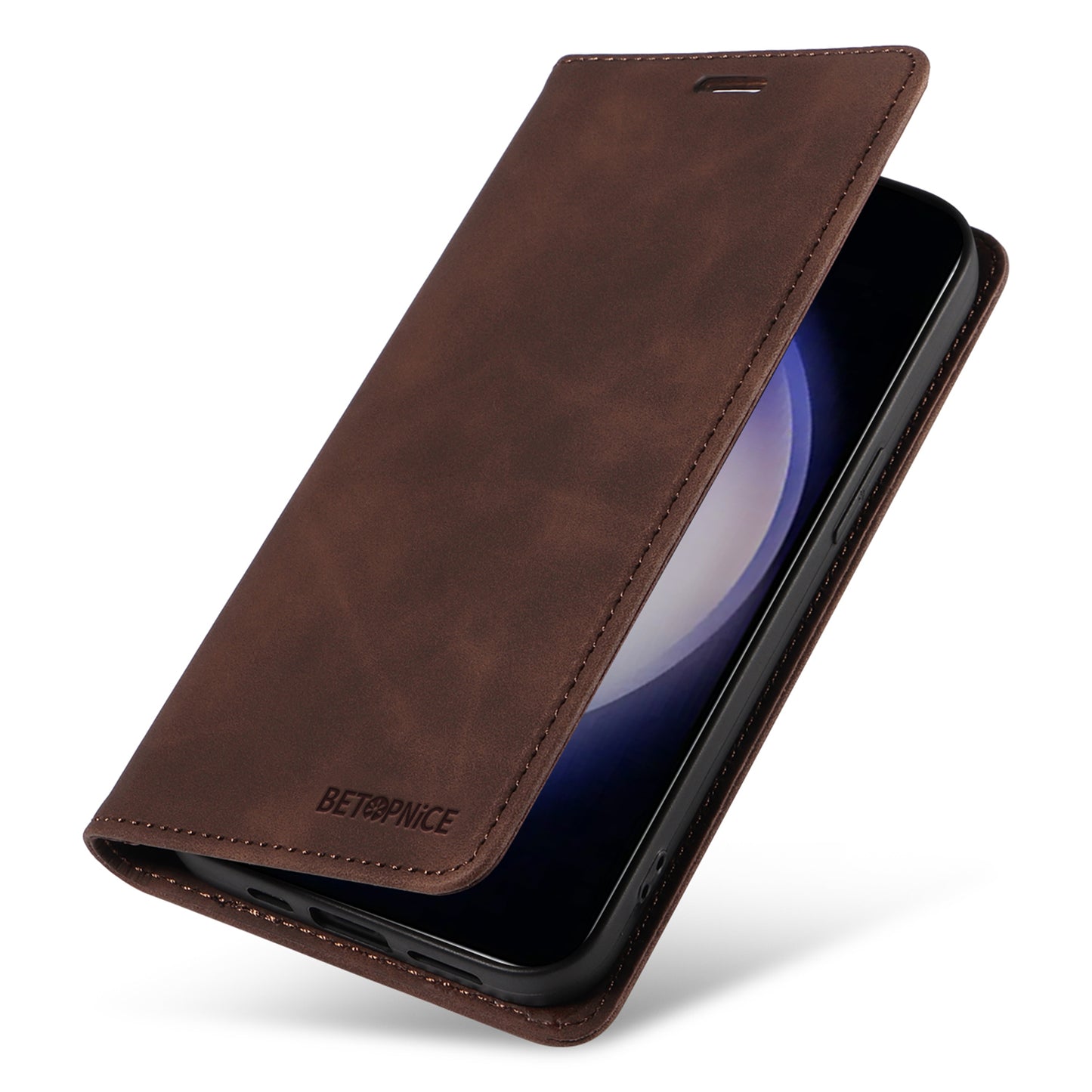 BETOPNICE 003 for Samsung Galaxy S24 Case RFID Blocking Shockproof Protection Phone Cover - Brown