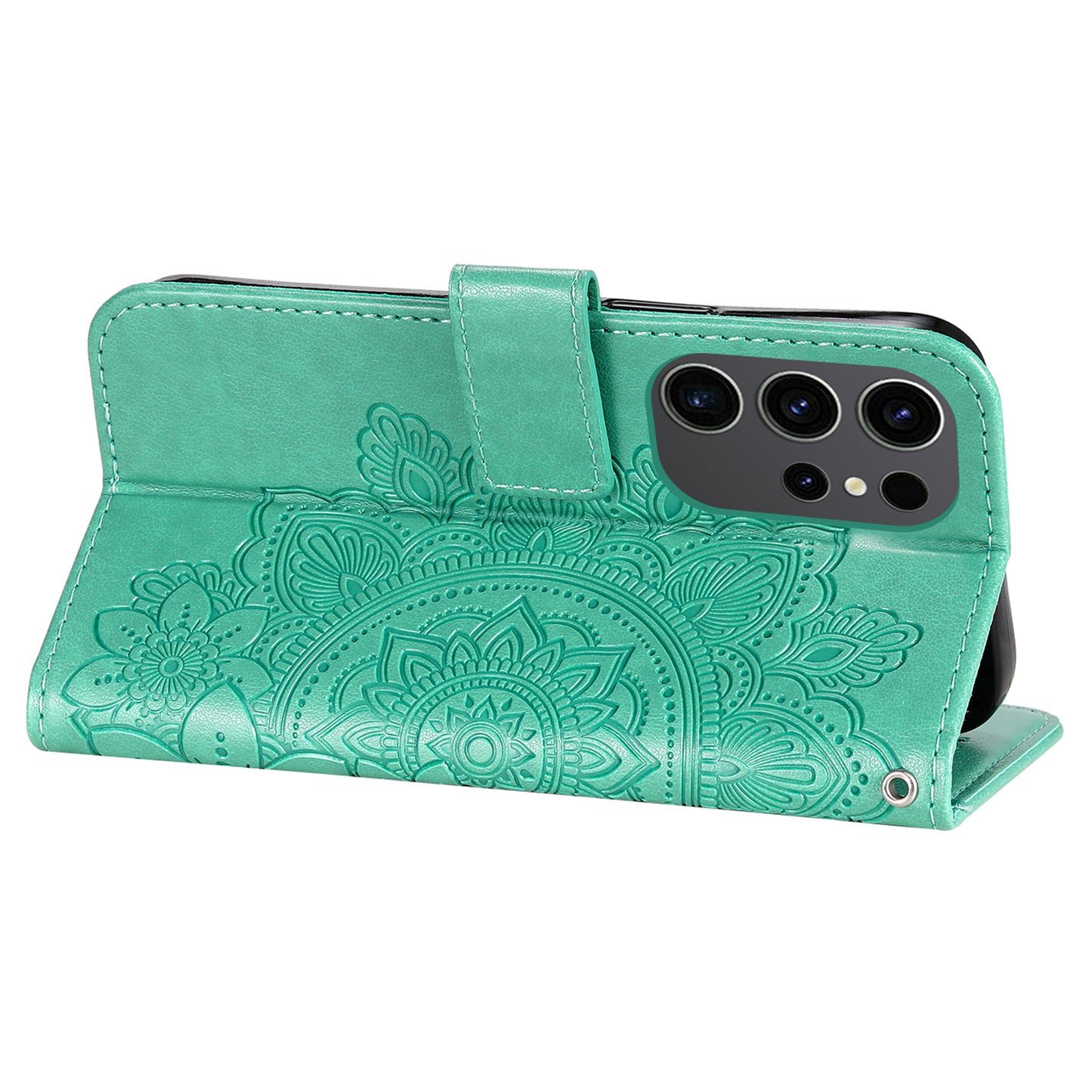 For Samsung Galaxy S24 Ultra Case Wallet PU Leather Magnetic Flip Folio Phone Cover - Green