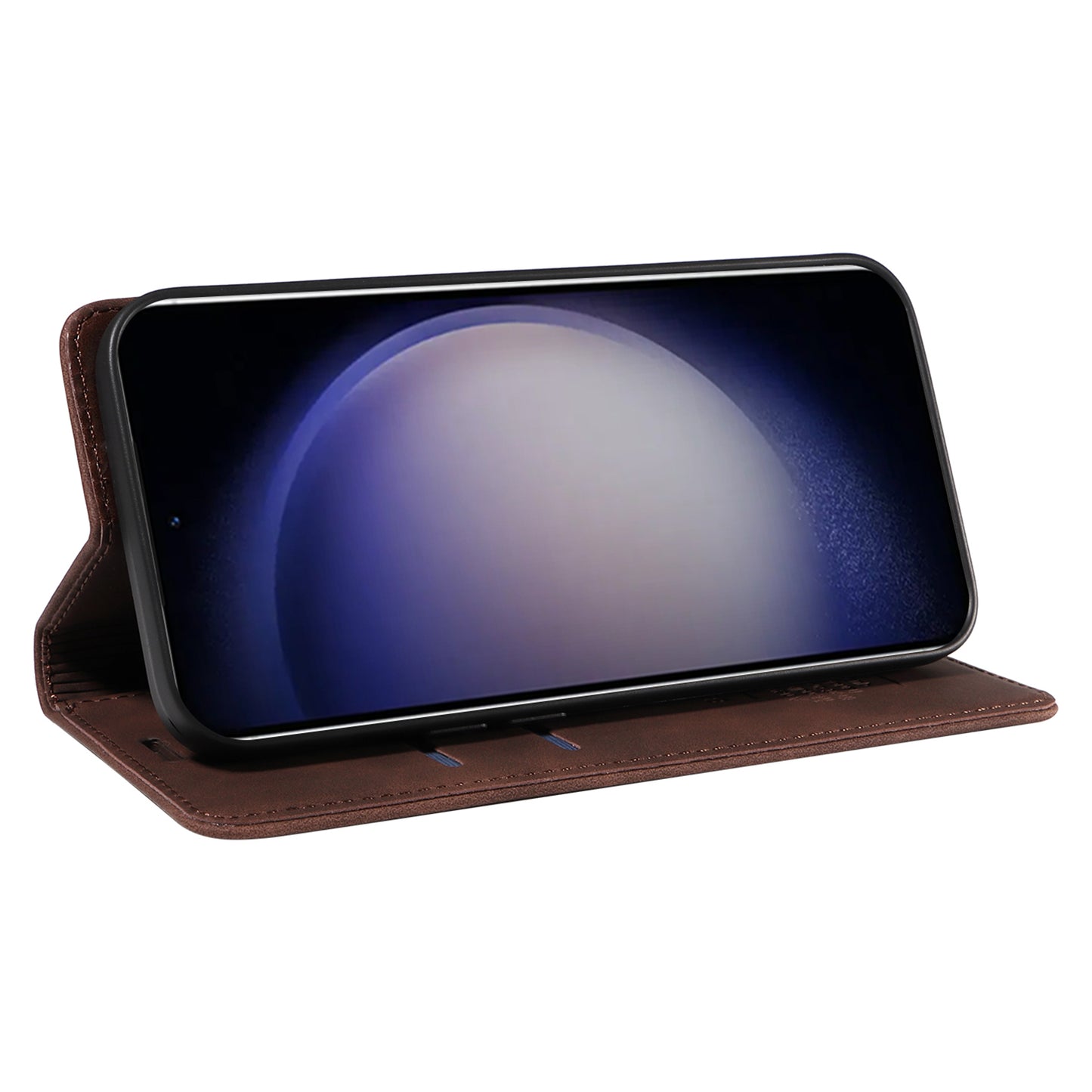 BETOPNICE 003 for Samsung Galaxy S24+ Case RFID Blocking Stand Leather Phone Cover - Brown