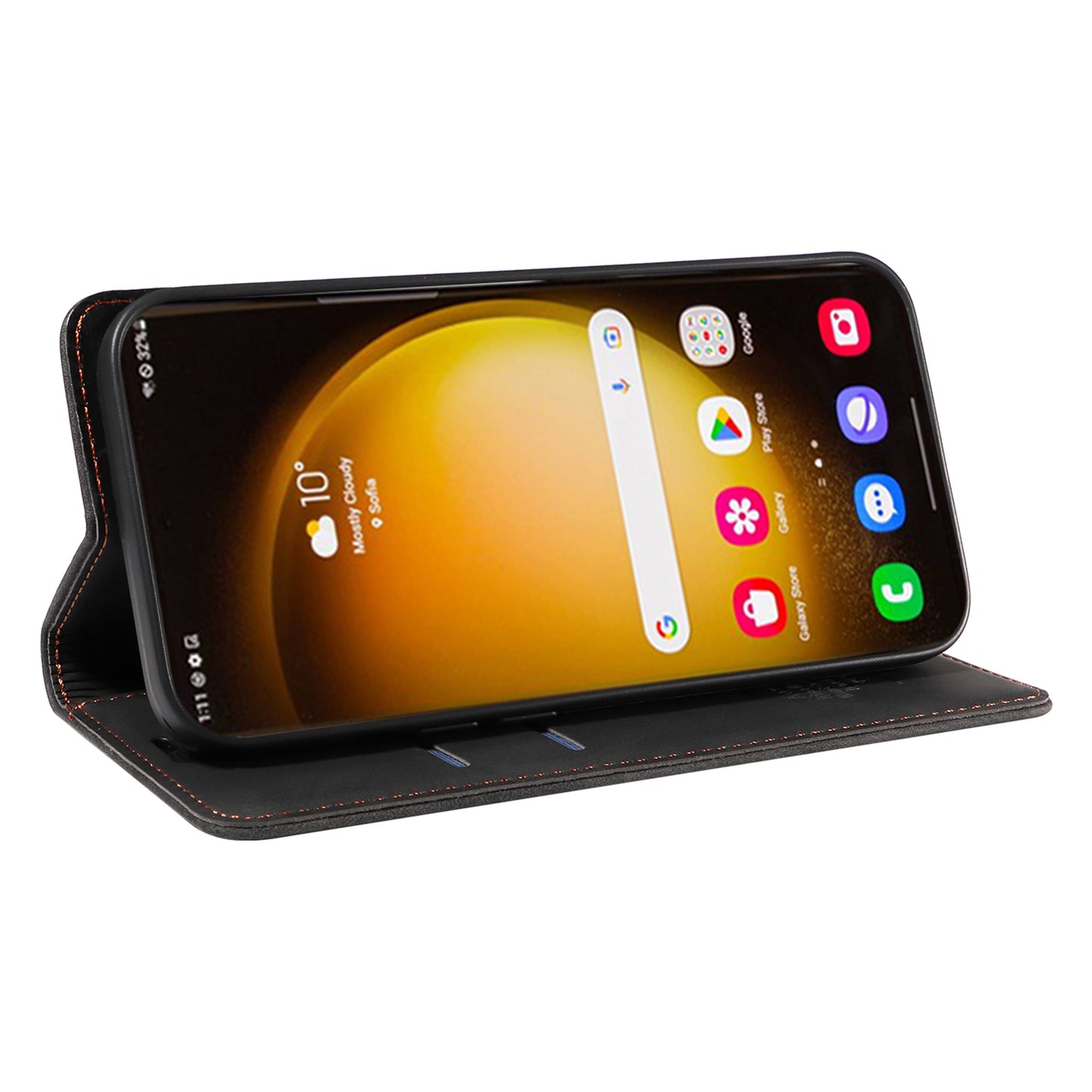 BETOPNICE 003 for Samsung Galaxy S24 Ultra Case Flip Wallet RFID Blocking Phone Cover - Black