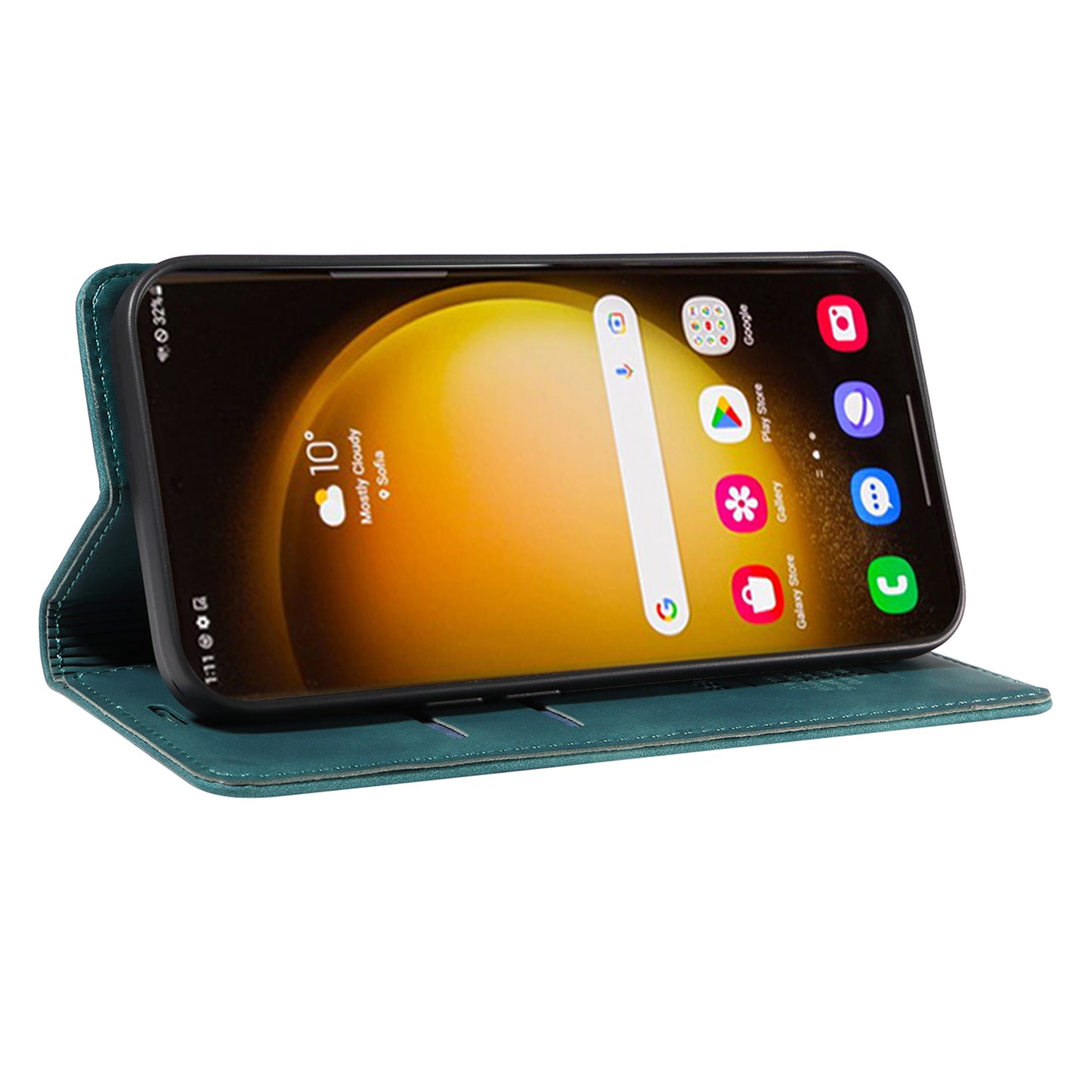 BETOPNICE 003 for Samsung Galaxy S24 Ultra Case Flip Wallet RFID Blocking Phone Cover - Green