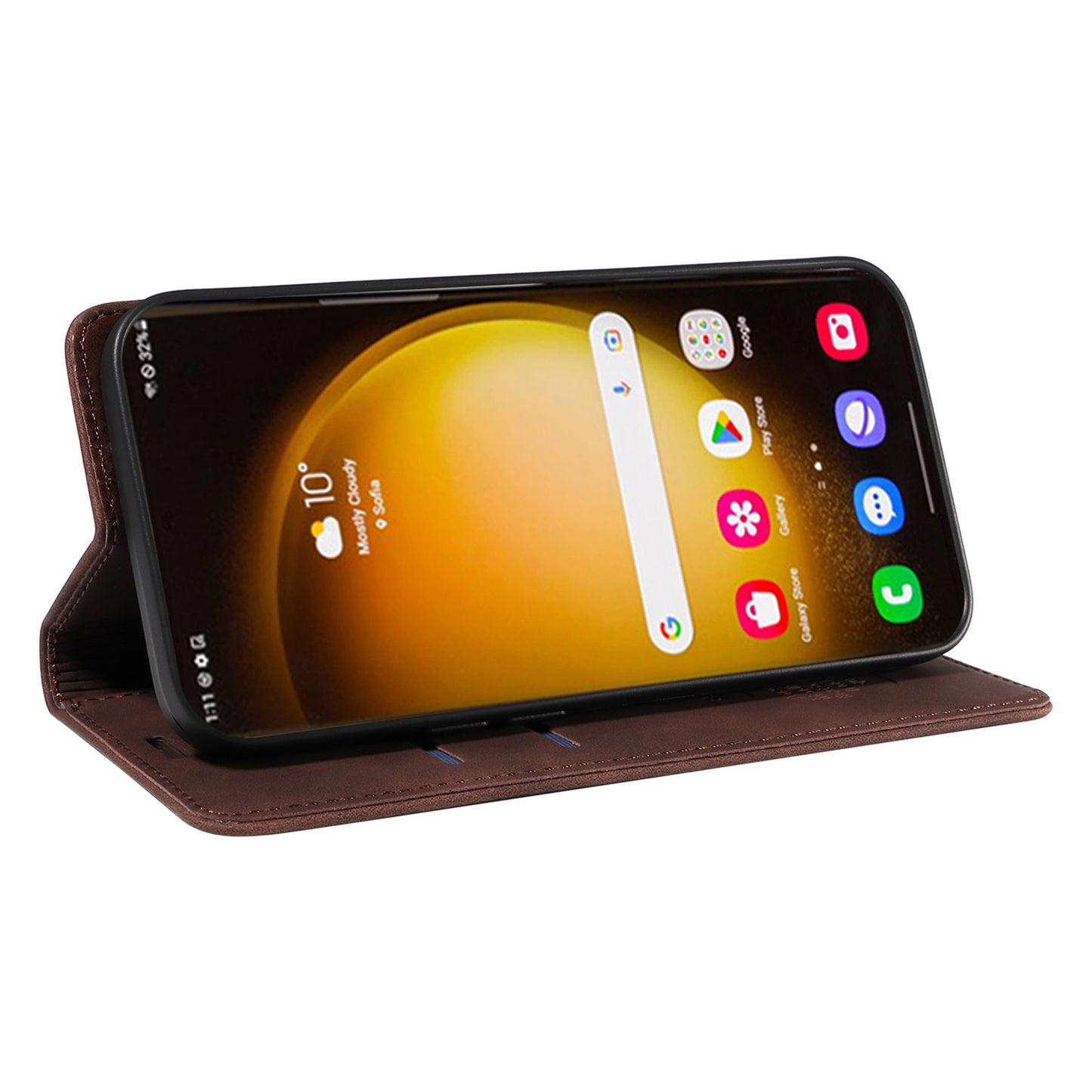 BETOPNICE 003 for Samsung Galaxy S24 Ultra Case Flip Wallet RFID Blocking Phone Cover - Brown
