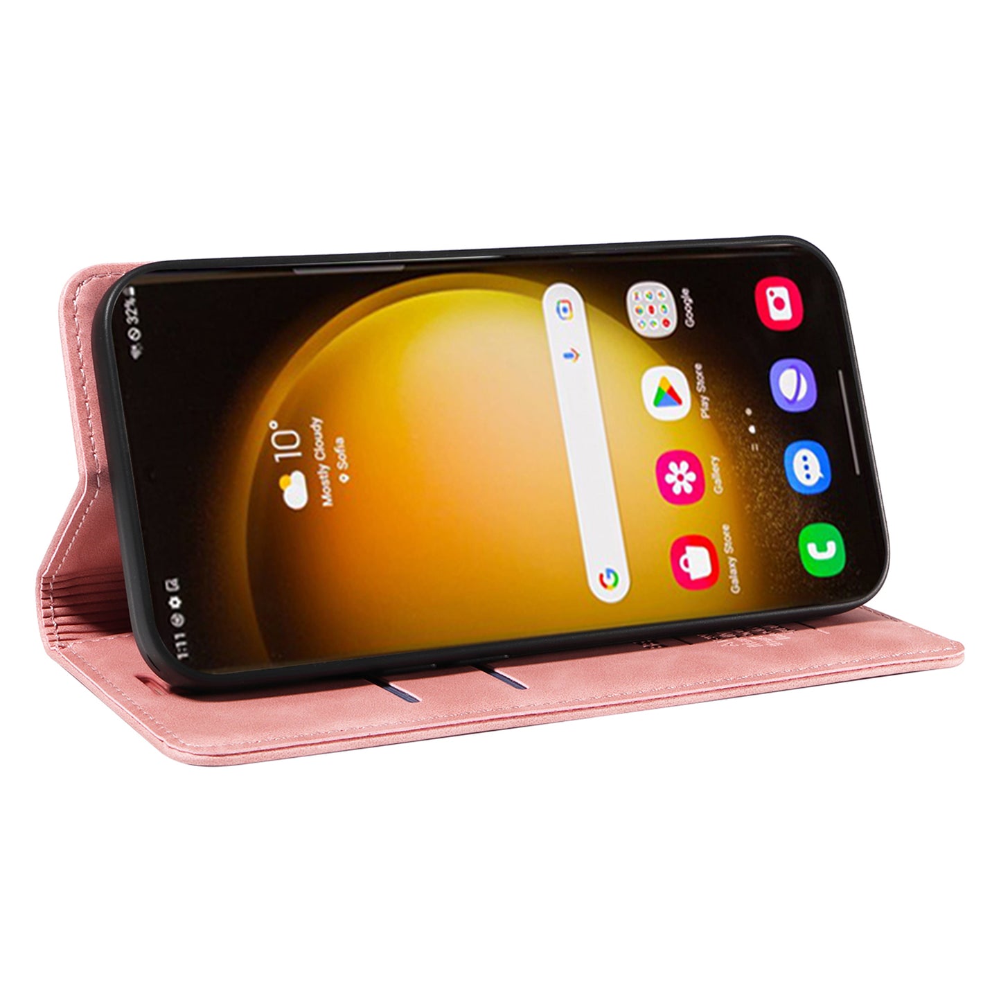 BETOPNICE 003 for Samsung Galaxy S24 Ultra Case Flip Wallet RFID Blocking Phone Cover - Pink
