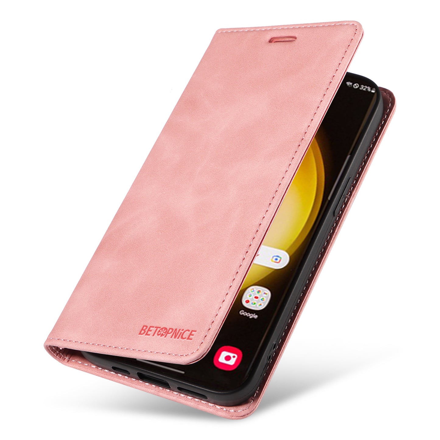 BETOPNICE 003 for Samsung Galaxy S24 Ultra Case Flip Wallet RFID Blocking Phone Cover - Pink