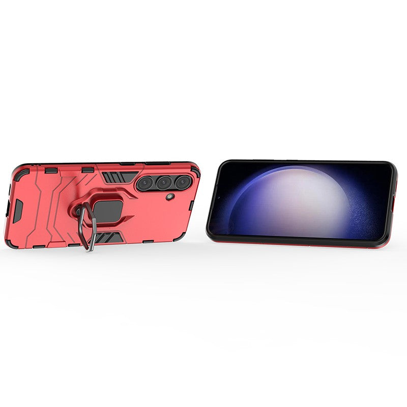 For Samsung Galaxy S24 Case Ring Kickstand Anti-drop Phone Cover - Red