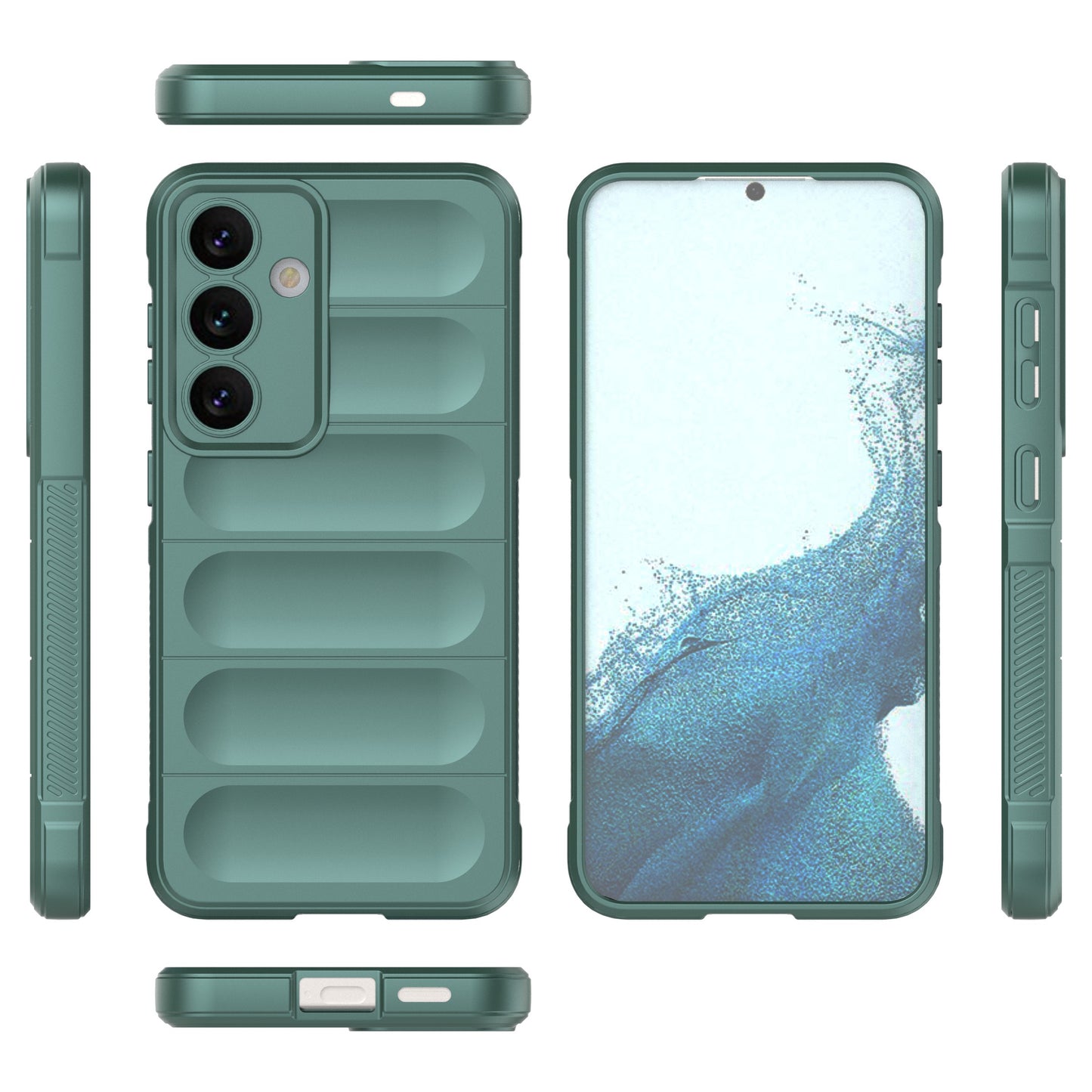 For Samsung Galaxy S24 Case Rugged Soft TPU Mobile Phone Cover - Green