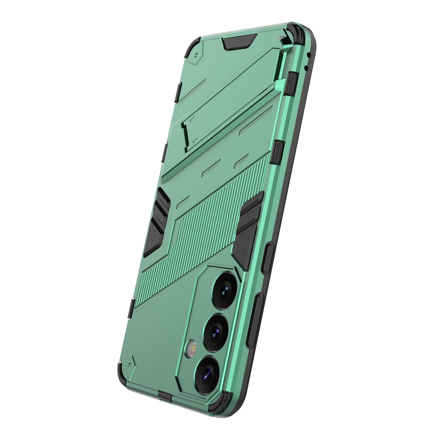 For Samsung Galaxy S24+ Case PC+TPU Phone Cover with Kickstand - Green