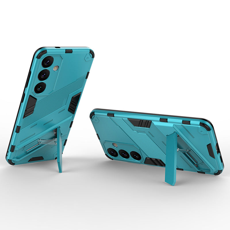 For Samsung Galaxy S24+ Case PC+TPU Phone Cover with Kickstand - Baby Blue
