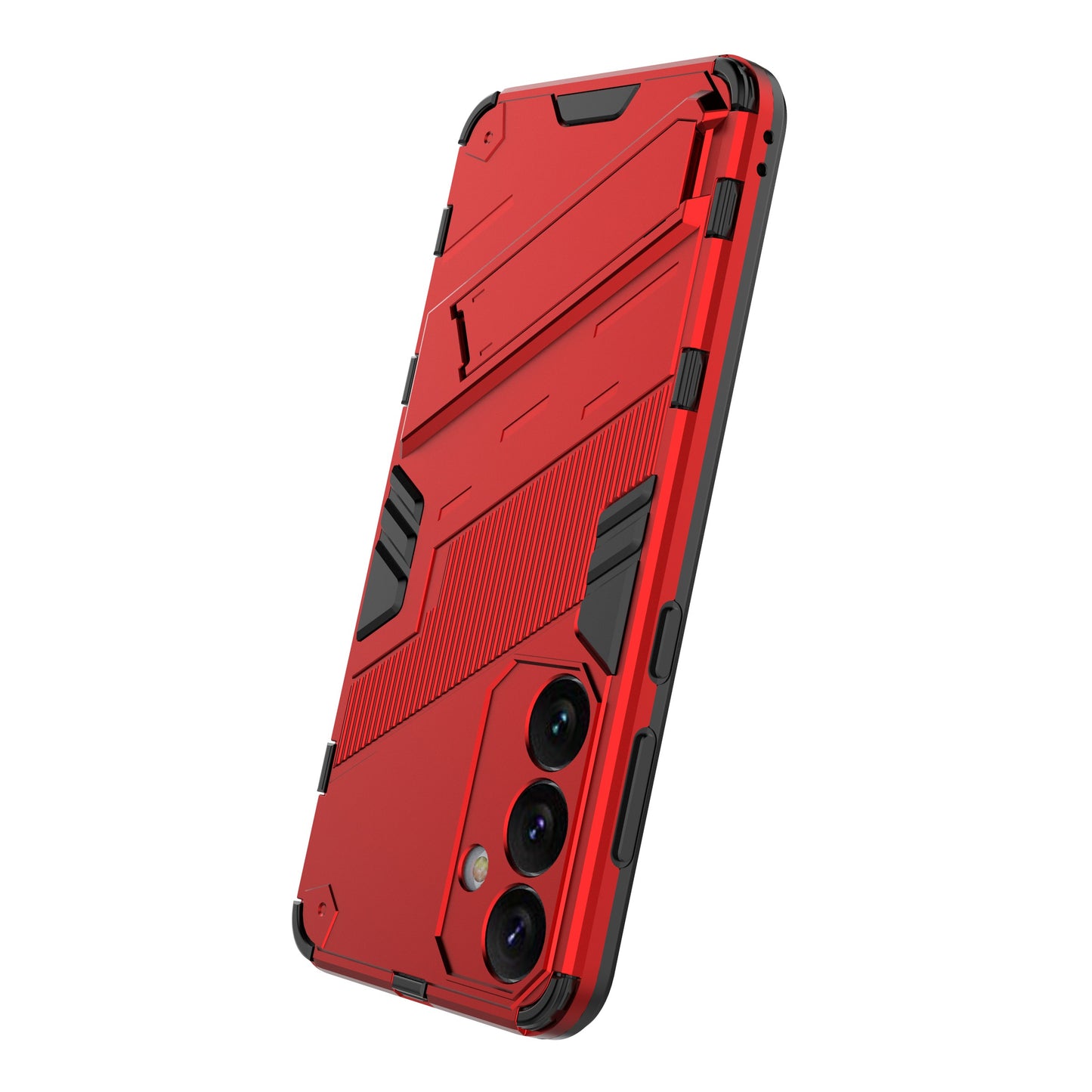 For Samsung Galaxy S24+ Case PC+TPU Phone Cover with Kickstand - Red