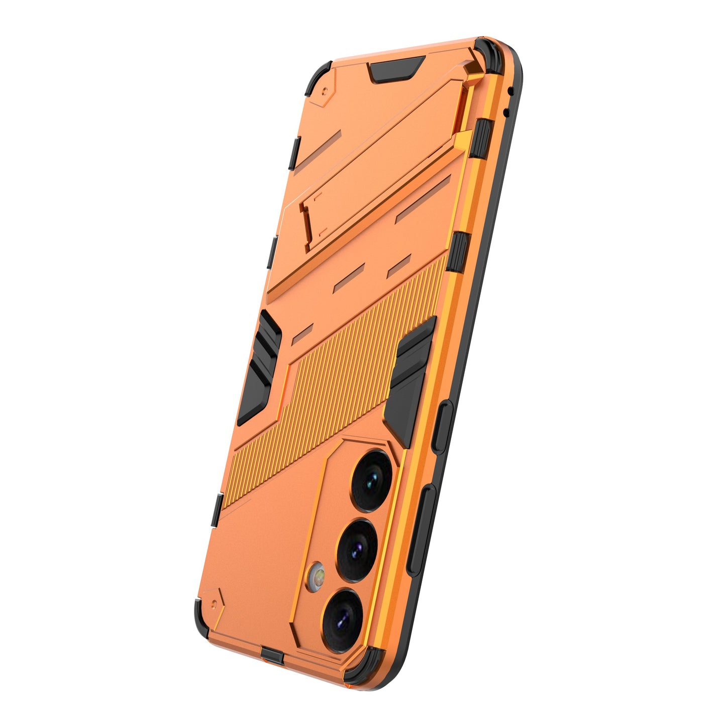 For Samsung Galaxy S24+ Case PC+TPU Phone Cover with Kickstand - Orange