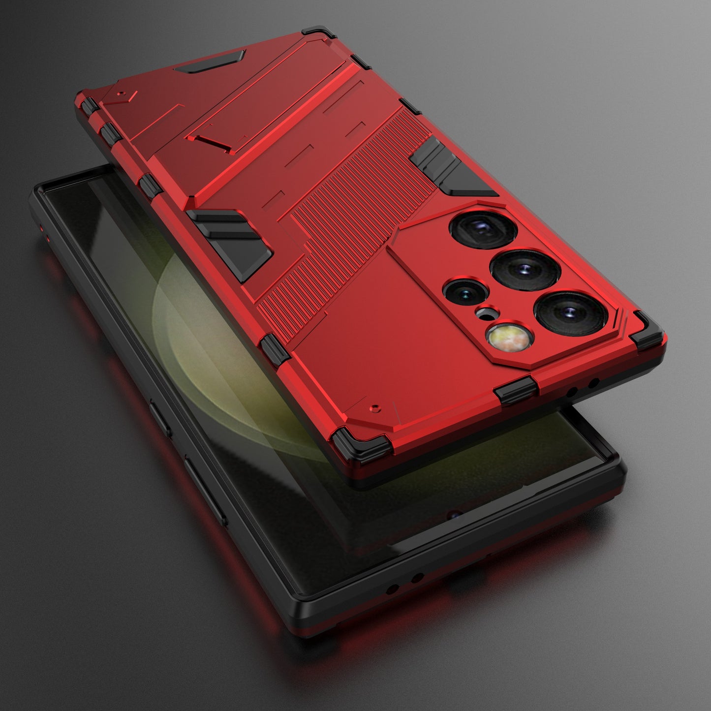 For Samsung Galaxy S24 Ultra Case Kickstand Anti-drop Phone Cover - Red