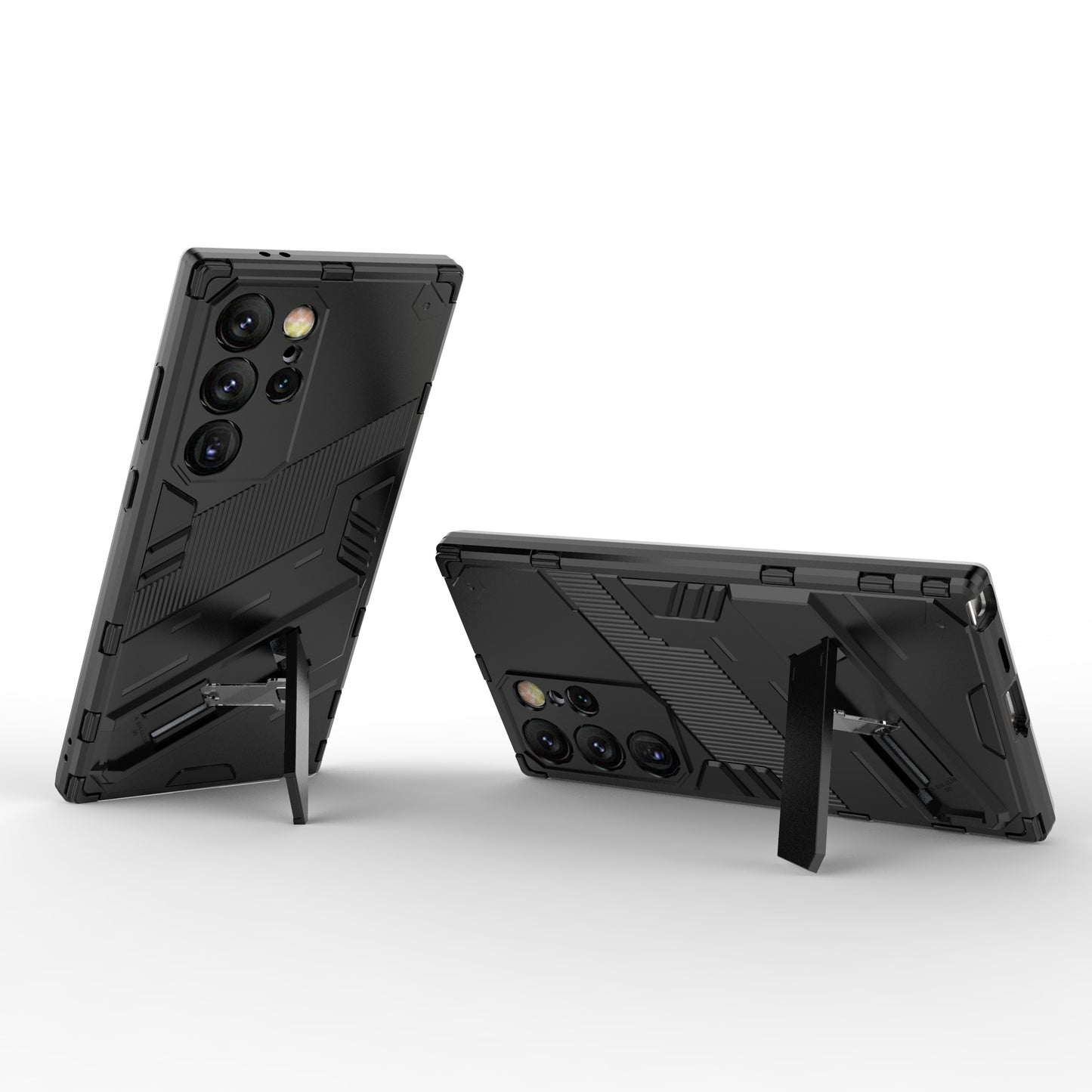 For Samsung Galaxy S24 Ultra Case Kickstand Anti-drop Phone Cover - Black
