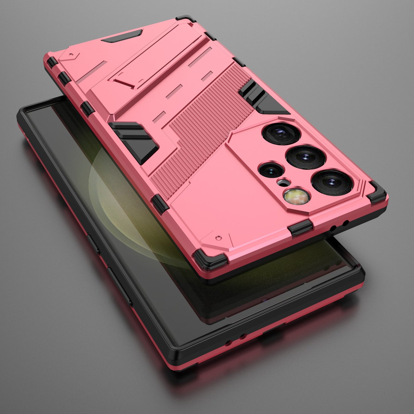 For Samsung Galaxy S24 Ultra Case Kickstand Anti-drop Phone Cover - Rose