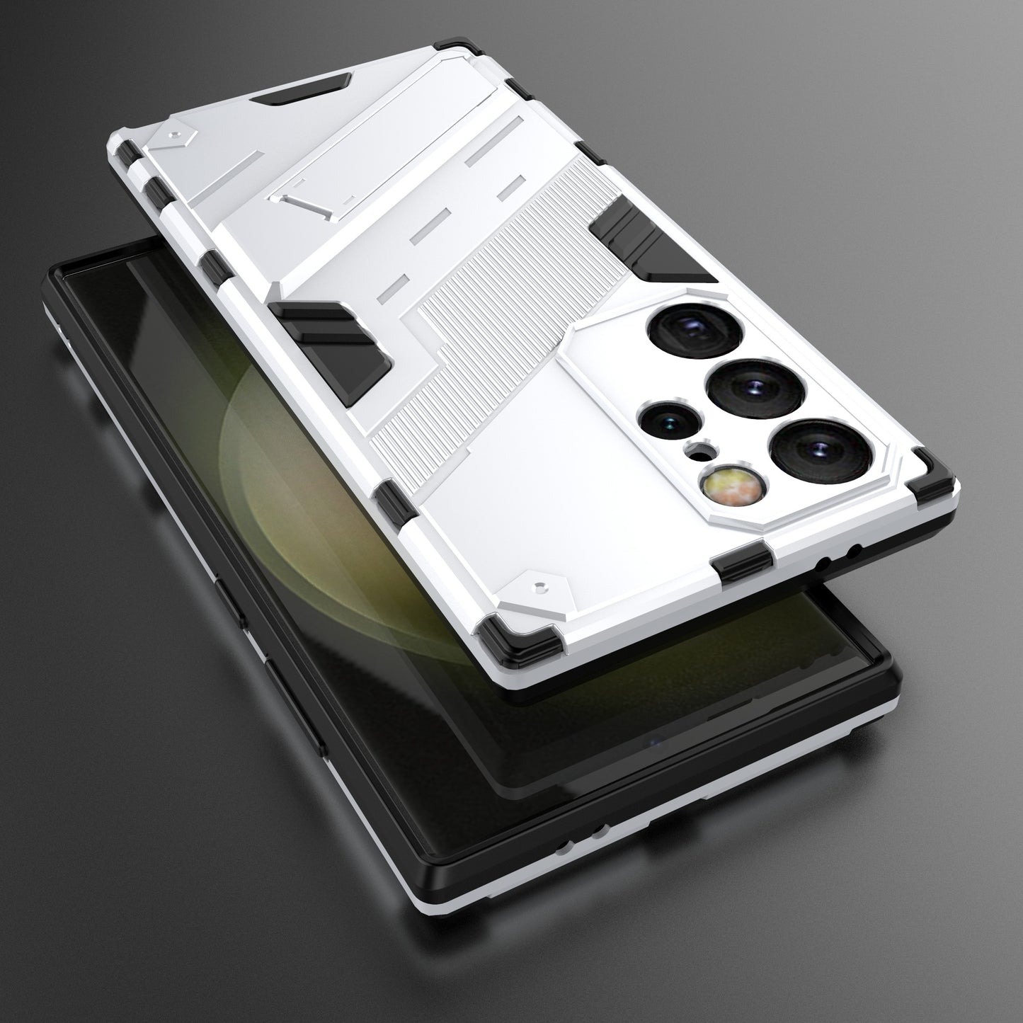 For Samsung Galaxy S24 Ultra Case Kickstand Anti-drop Phone Cover - White