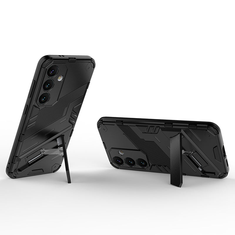 For Samsung Galaxy S24 Case PC+TPU Kickstand Phone Cover - Black